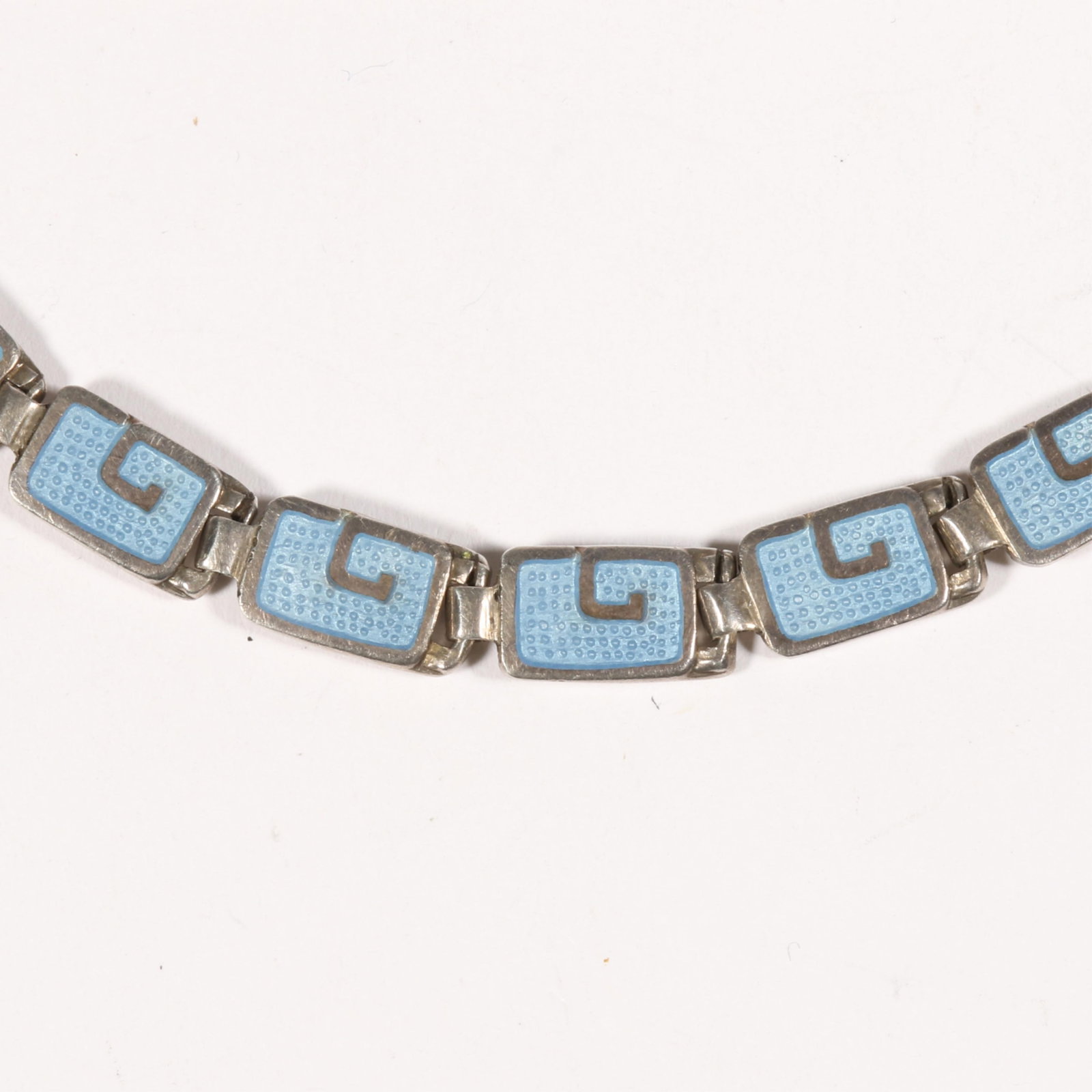 Margot de Taxco sterling silver enamel bracelet 7"L x 1/4"W (1 of 9)