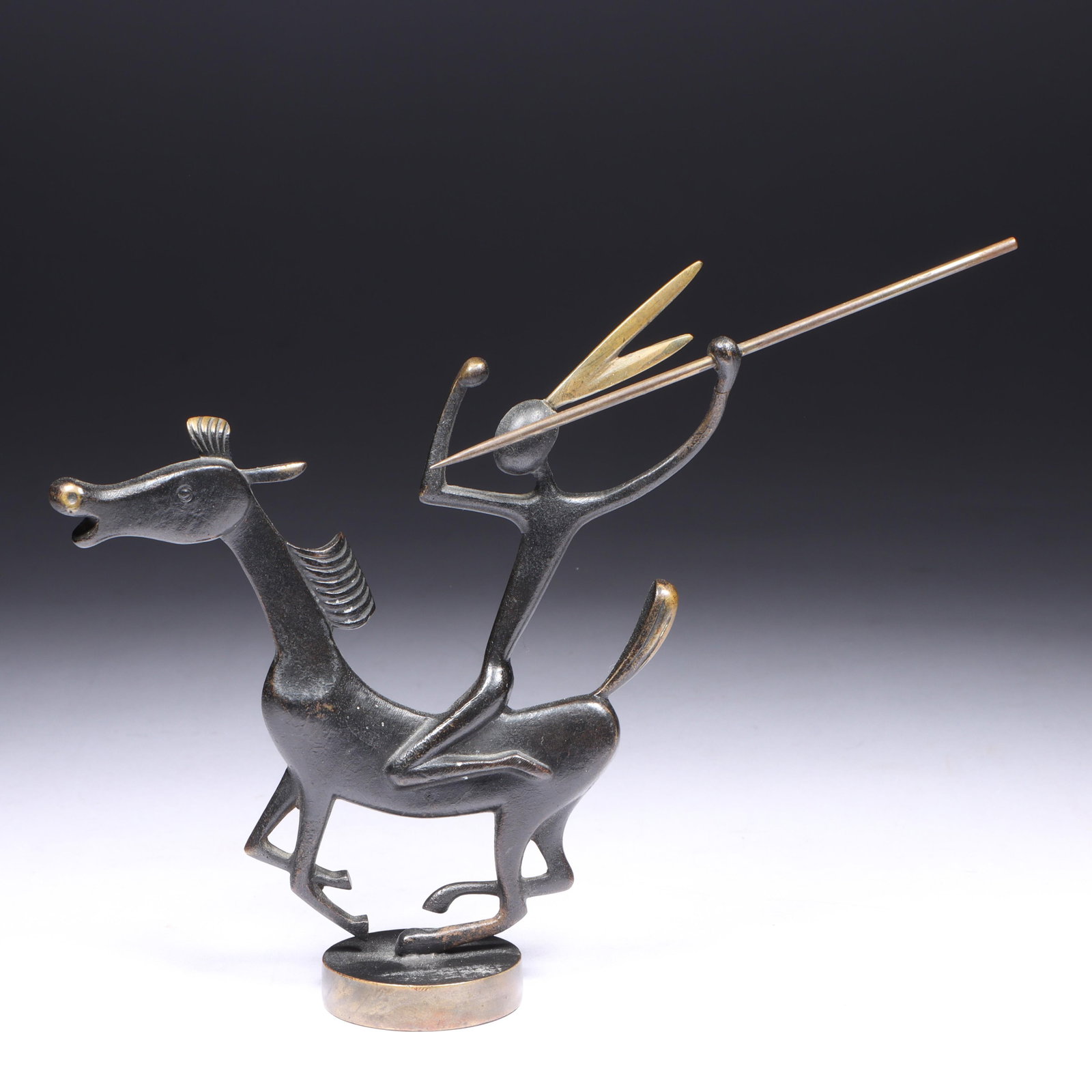 Wiener Werkstatte Karl Hagenauer Vienna Bronze "Native American on Horseback" Sculpture 4 3/4"H x 6 (1 of 11)