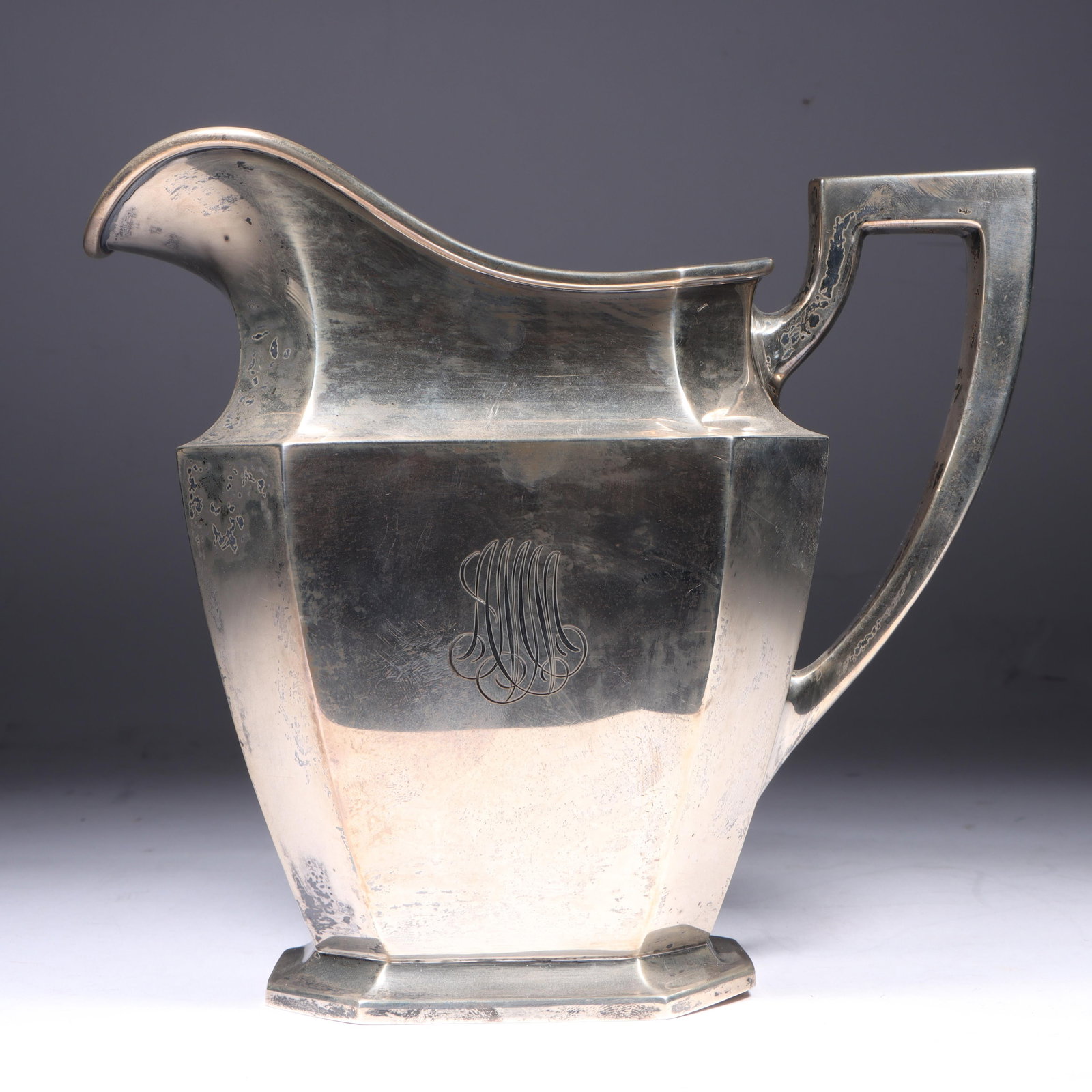 Gorham Sterling Silver 'Fairfax' Monogrammed 4pt Hollowware Water Pitcher, 24.277 Troy Oz 8 1/4"H x (1 of 12)