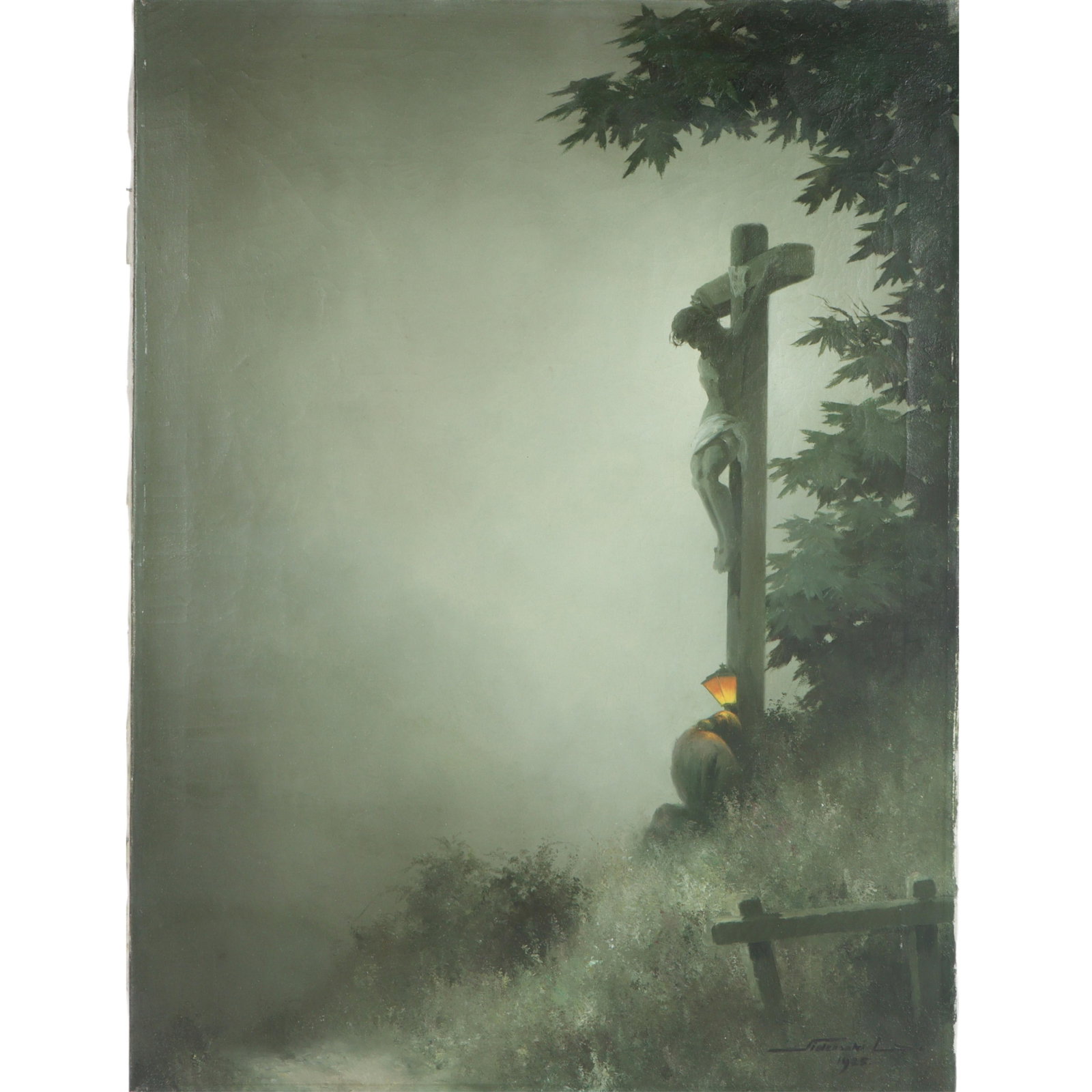 Leon Fidelszki, (1892 - 1963), Christ on the Cross Crucified, 1925, oil on canvas, 31 1/2"H x 23 (1 of 13)