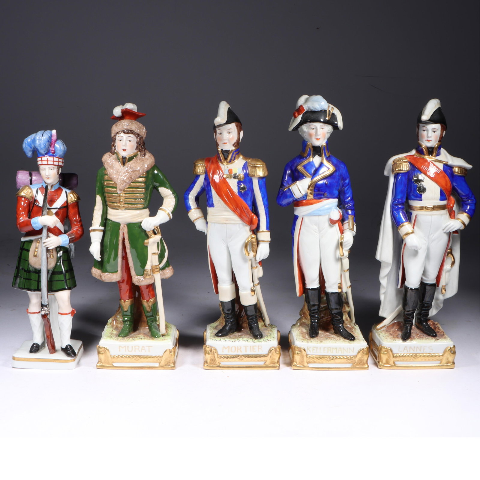 Scheibe-Alsbach / Sitzendorf German porcelain group of 5 Napoleonic and Scottish Military Soldiers / (1 of 16)