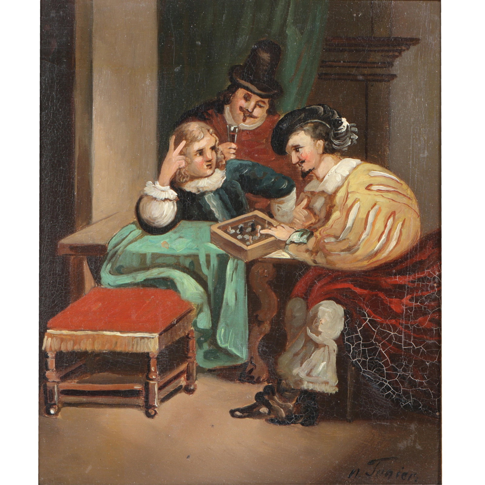 Unknown, Dutch School (19th Century), Chess Players, oil on copper, 10 1/2"H x 9 1/4"W(stretcher), (1 of 15)