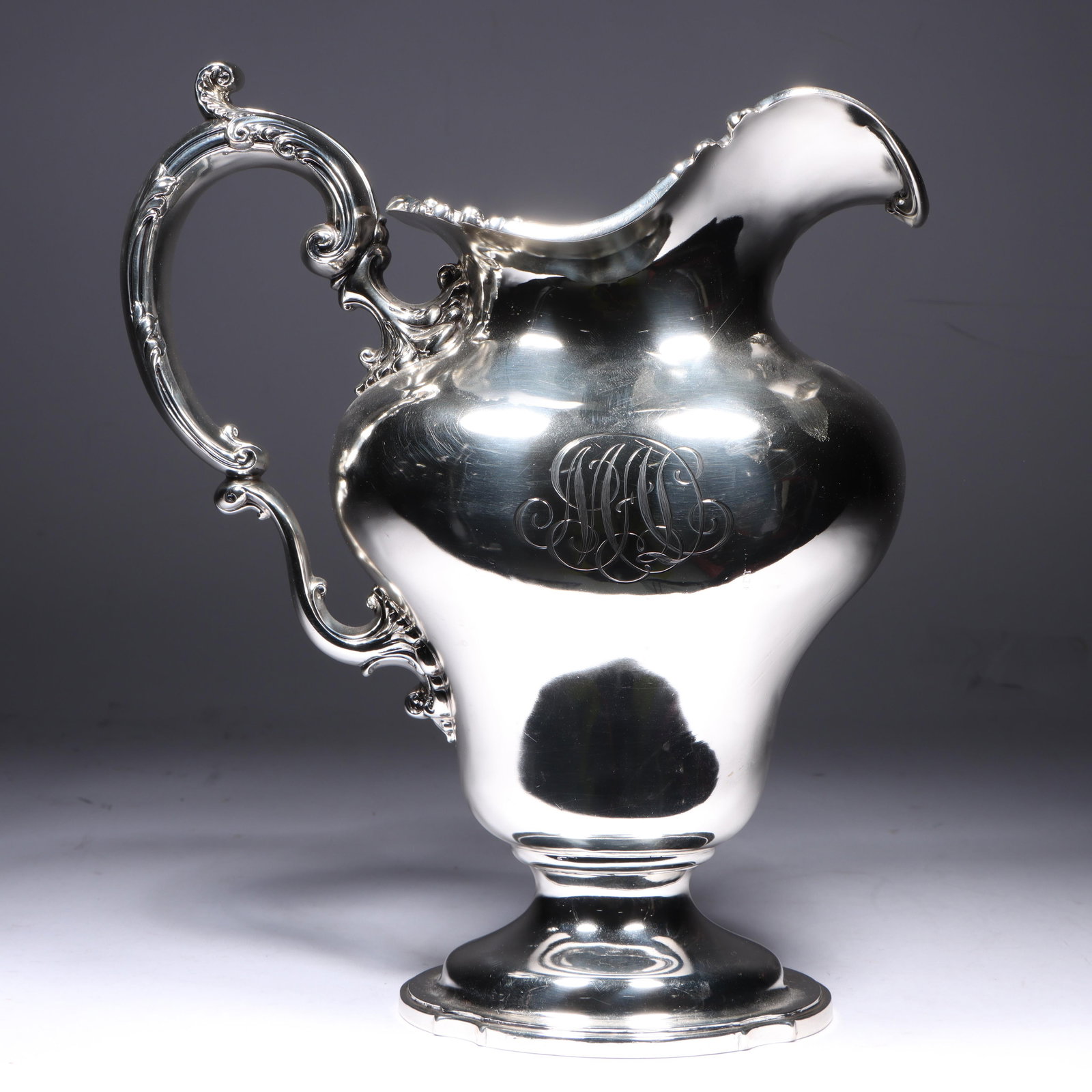 Black, Starr & Frost Sterling Silver Monogrammed Hollowware Water Pitcher, 39.550 Troy Oz. 11 3/4"H (1 of 10)