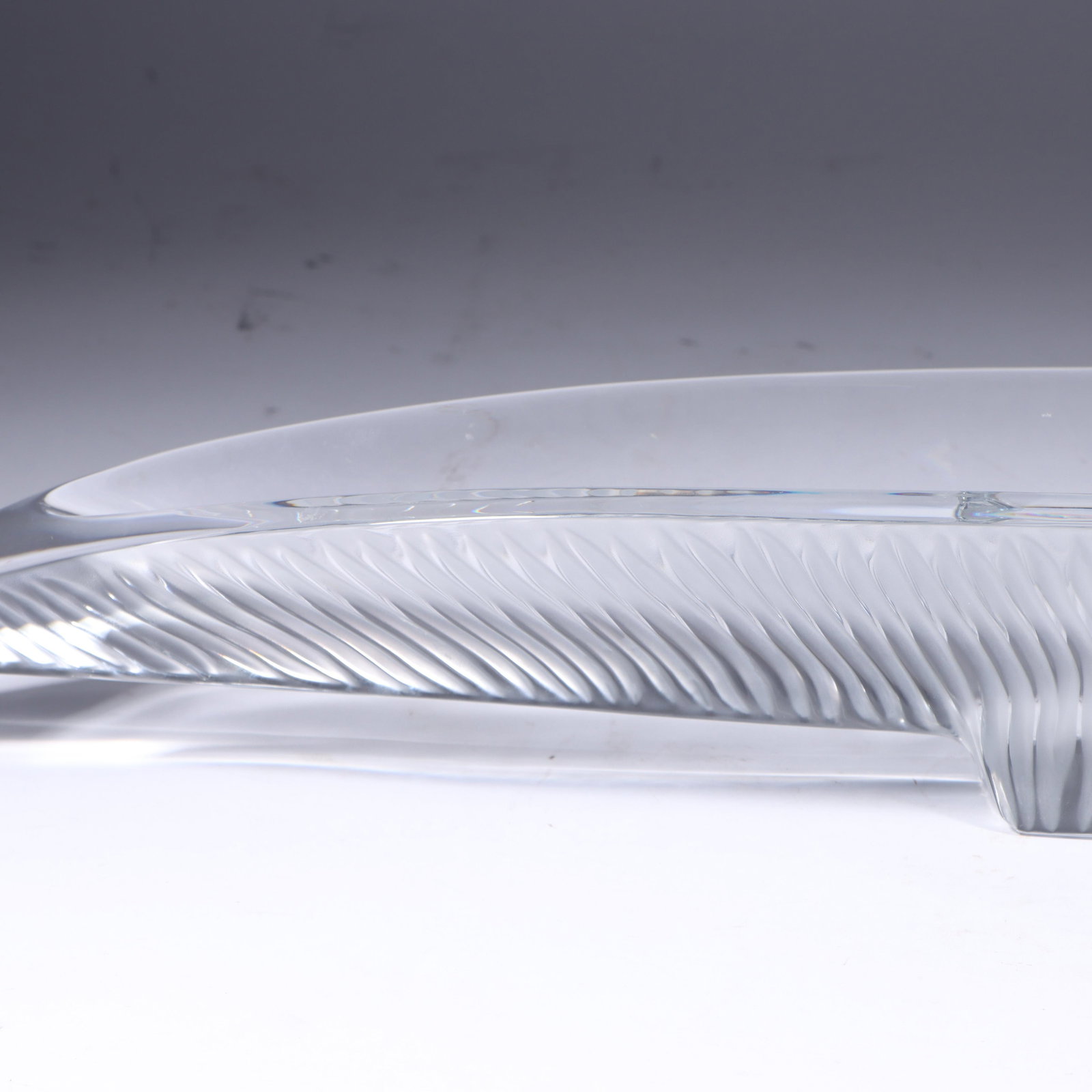 Baccarat crystal sculptural modernist console mantle bowl. 3 1/2"H x 30"W x 4 1/2"D - 13