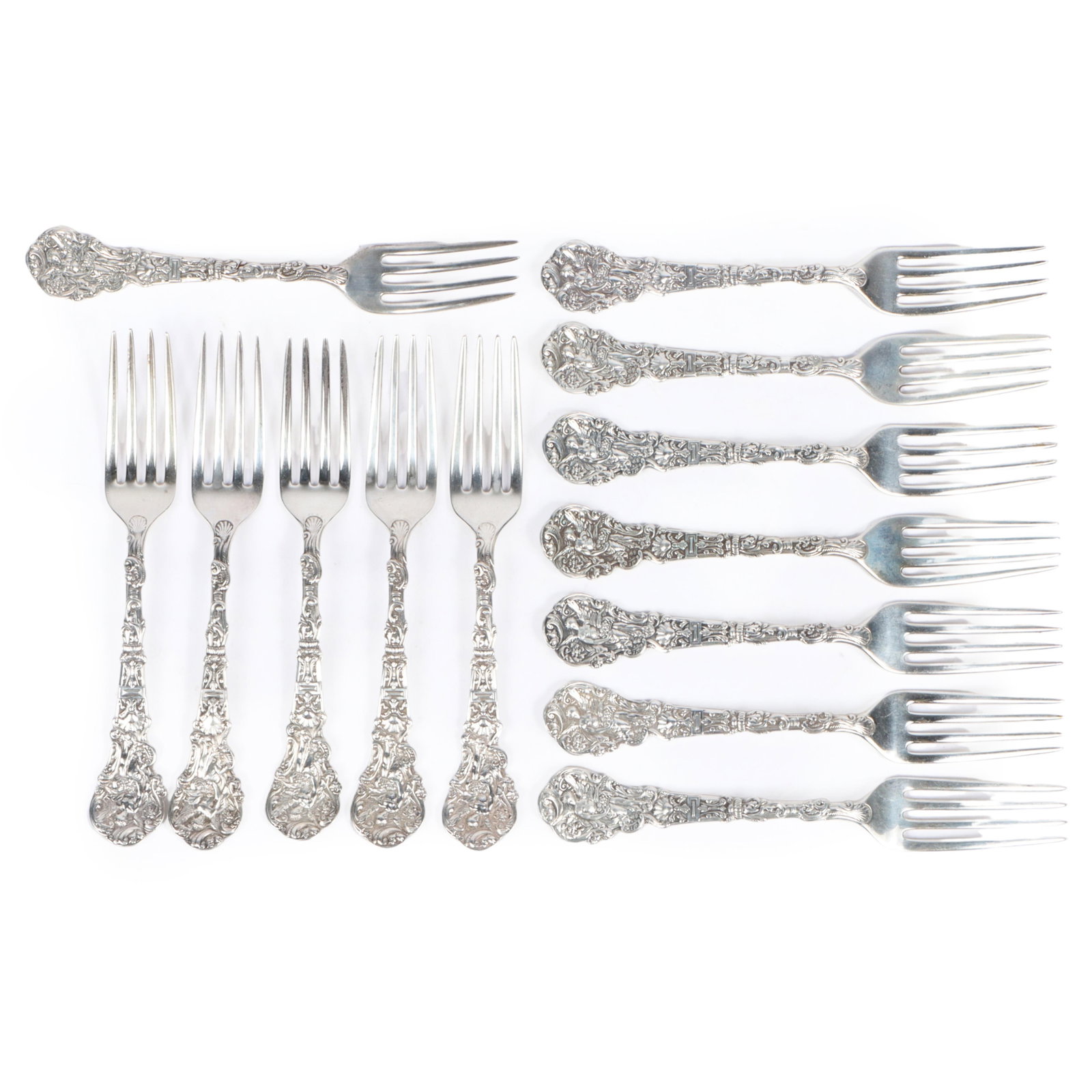 Gorham Sterling Silver "Versailles" Pattern Fork Set, 13pc, 22.186 Troy Oz. 7"Long x 1"W (1 of 7)