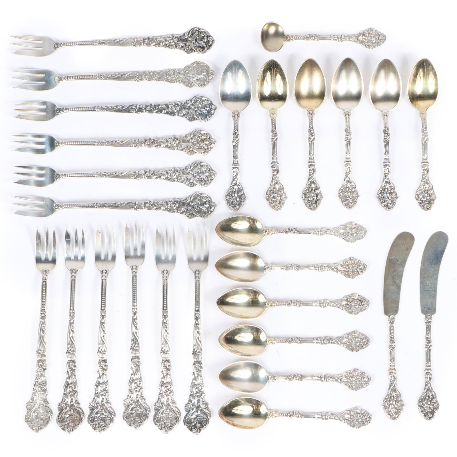 Gorham Sterling Silver "Versailles" Pattern Spoon Set 12pc, Sterling Silver forks 12pc, and Sterling (1 of 14)