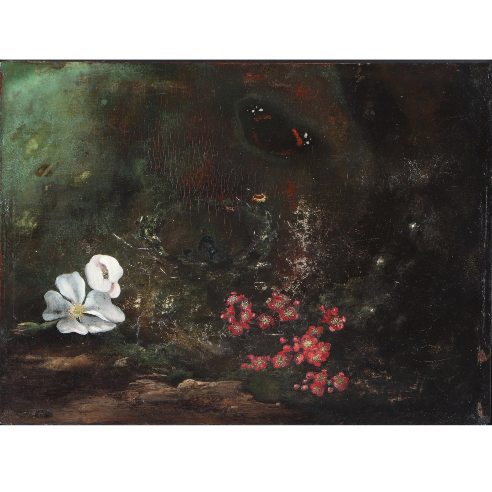 Dutch School 19th Century, "Sottobosco" still life, Forest Floor, oil on board, 8 3/4"H x (1 of 18)