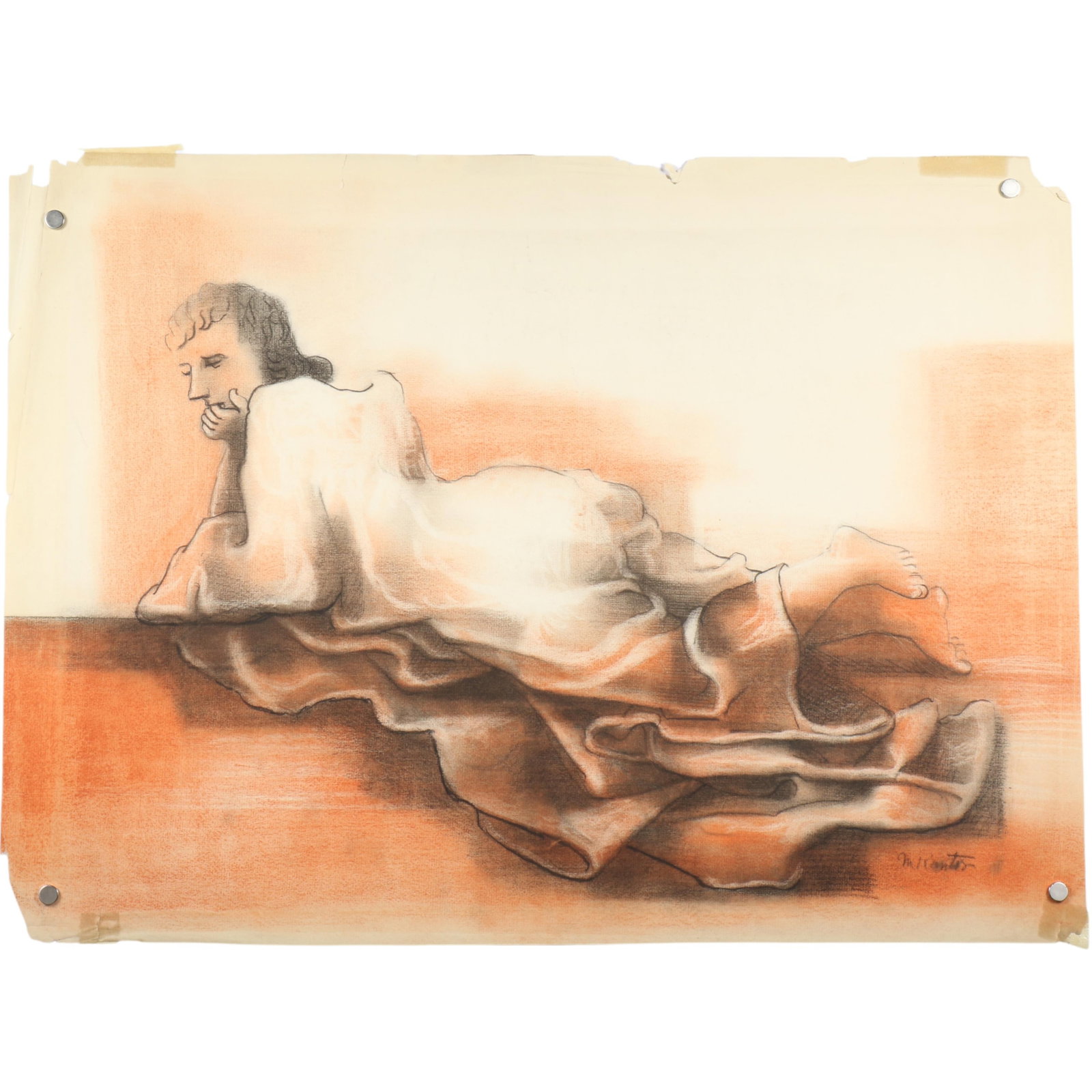 Morris Kantor, Russia / New York (1896-1974), Reclining Woman, pastel and charcoal on paper, 16"H x (1 of 7)
