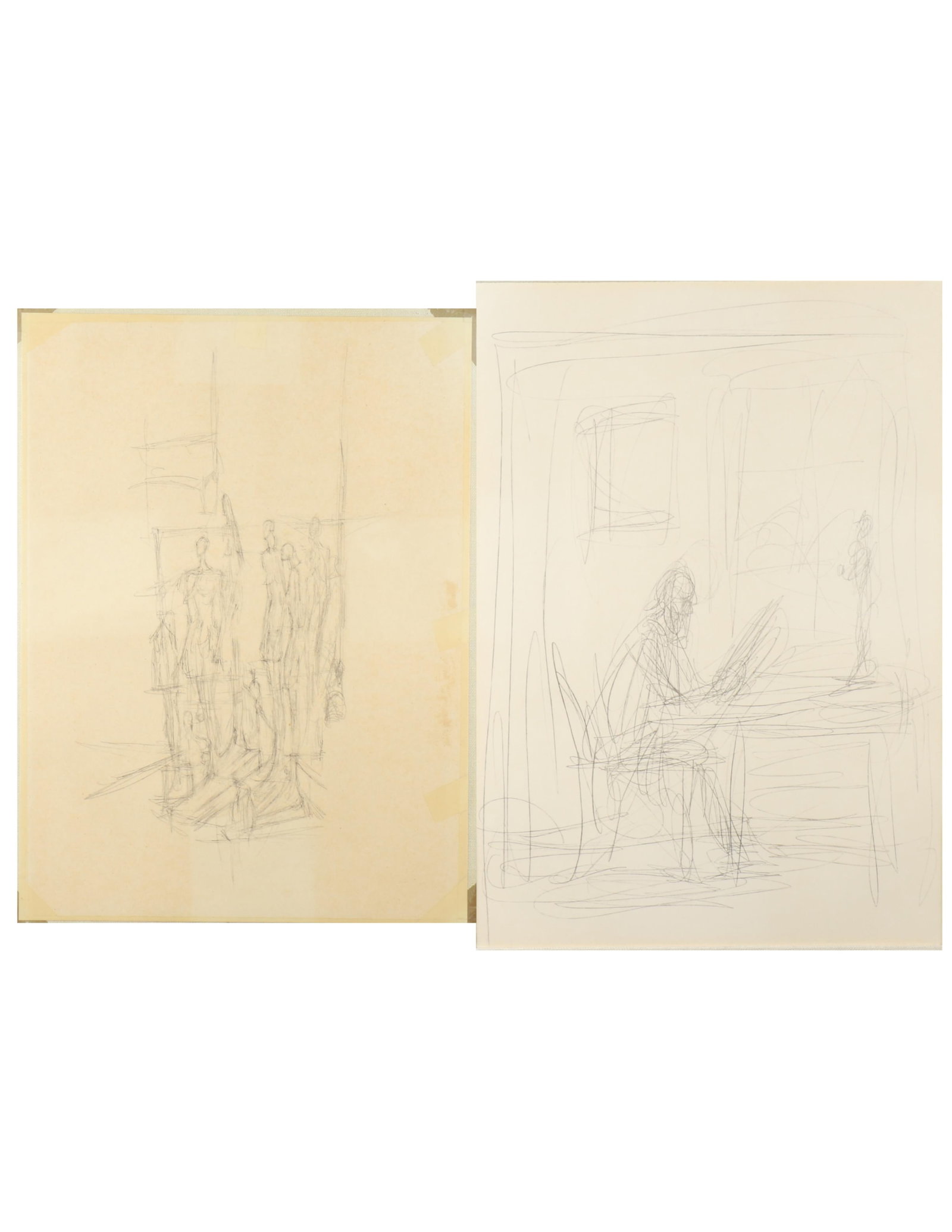 Alberto Giacometti, Swiss (1901 - 1966), The Studio II, The Studio !, Two Lithographs, 14"H x 10"W (1 of 14)