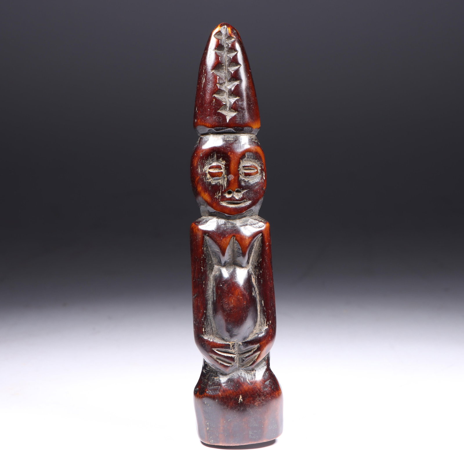 African Yoruba carved Iroke Ifa divination tapper? or Ere Ibeji twin figure, Nigeria 6 3/4"H x 1 (1 of 9)