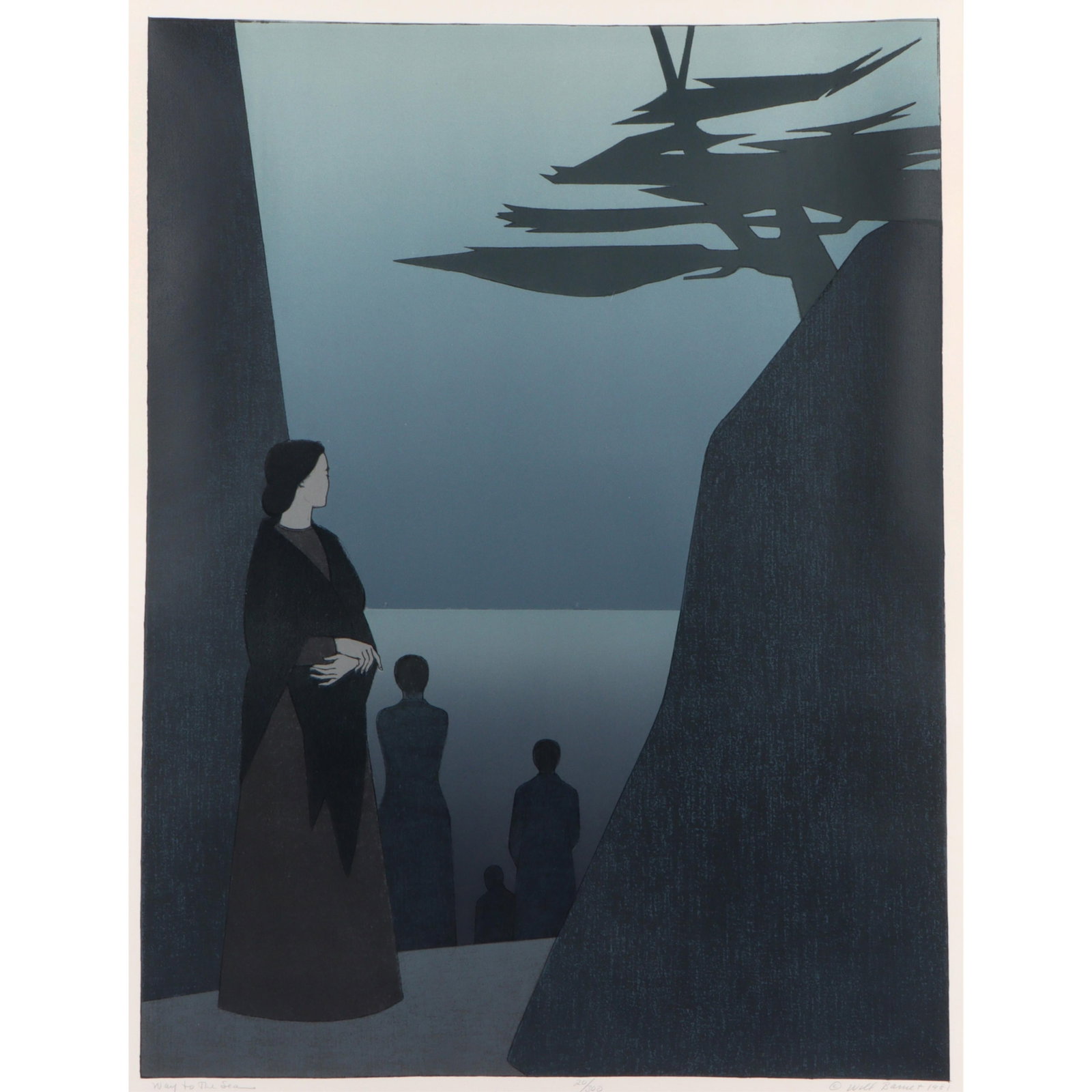 Will Barnet, American (1911-2012), Way to the Sea, 1981, color lithograph and silkscreen, 42 1/4"H x: Will Barnet American (1911-2012) Way to the Sea, 1981 color lithograph and silkscreen pencil signed and dated lower right, numbered 20/300. Includes COA from Styria Studio, NYC. Biography from the Arc