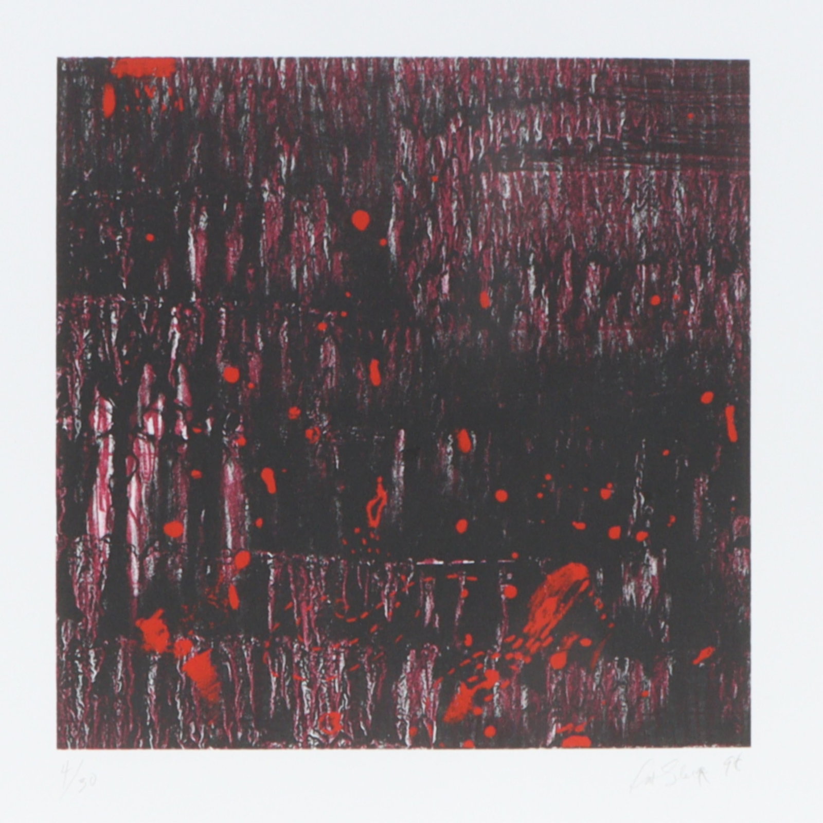 Pat Steir, American (1938-2026), abstract composition in red and black, 1998, lithograph and (1 of 11)