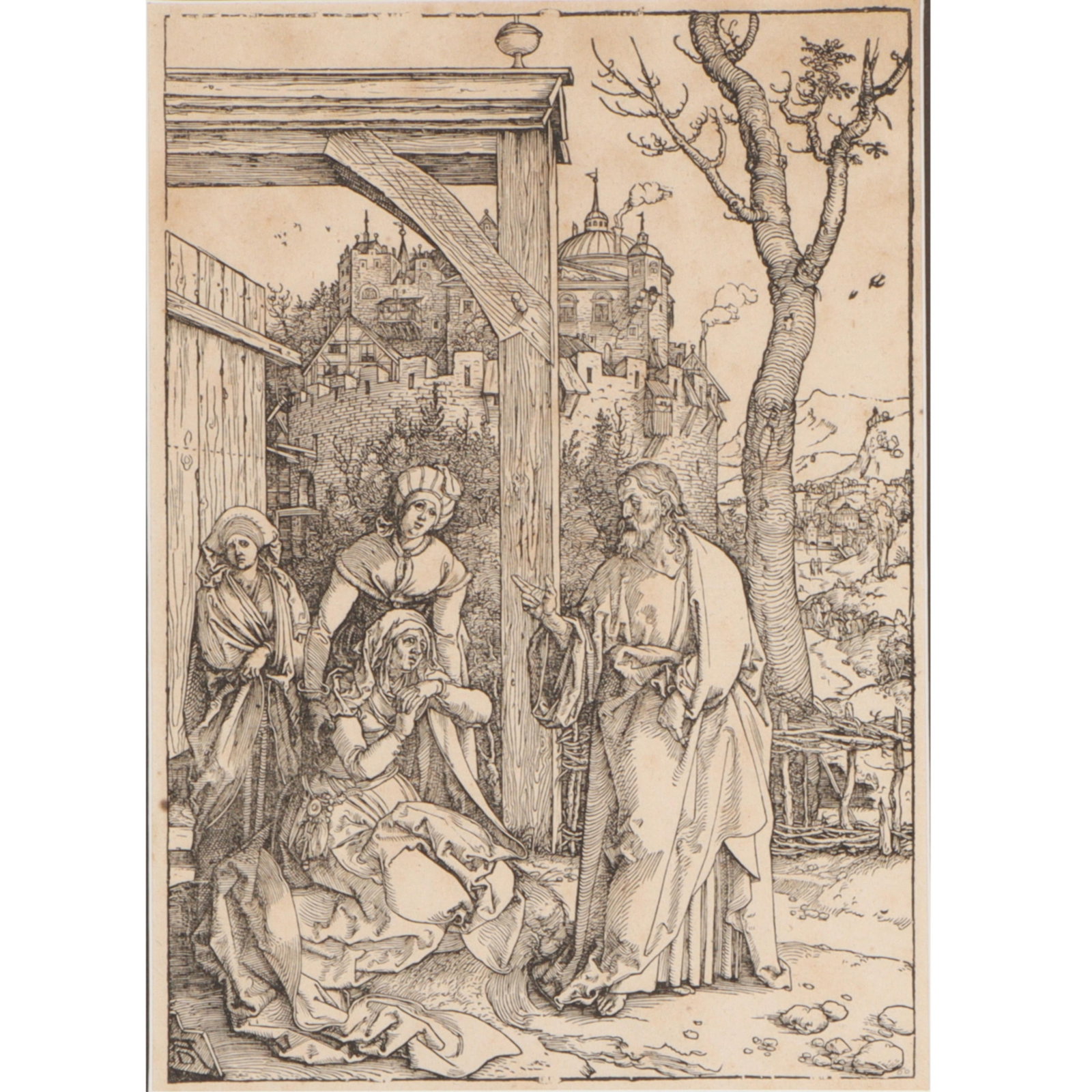 Albrecht Durer, German (1471-1528), Christ Taking Leave of his Mother, 1505, woodblock print on laid: Albrecht Durer German (1471-1528) Christ Taking Leave of his Mother, 1505 woodblock print on laid paper From the series entitled The Life of the Virgin (Das Marienleben). Catalogue: Hollstein VII 161.