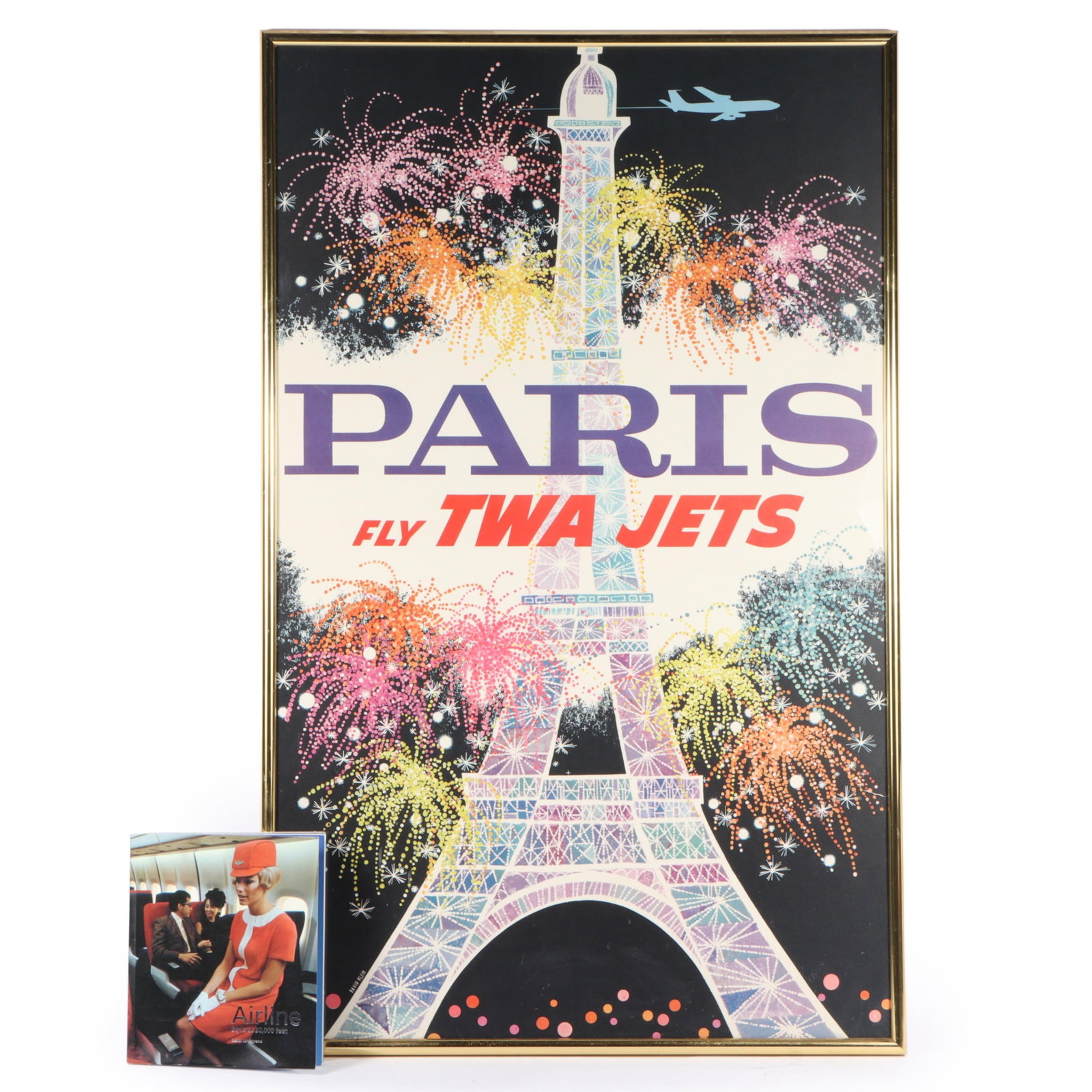 "Paris Fly TWA Jets" travel poster, David Klein and "Airline Style at 30,000 feet" by Keith (1 of 15)