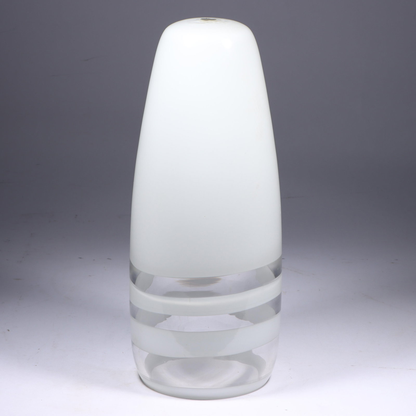 Massimo Vignelli for Venini "A Fasce" Glass Lamp Shade, c. 1950s 14 1/2"H x 5 1/2"W (1 of 6)