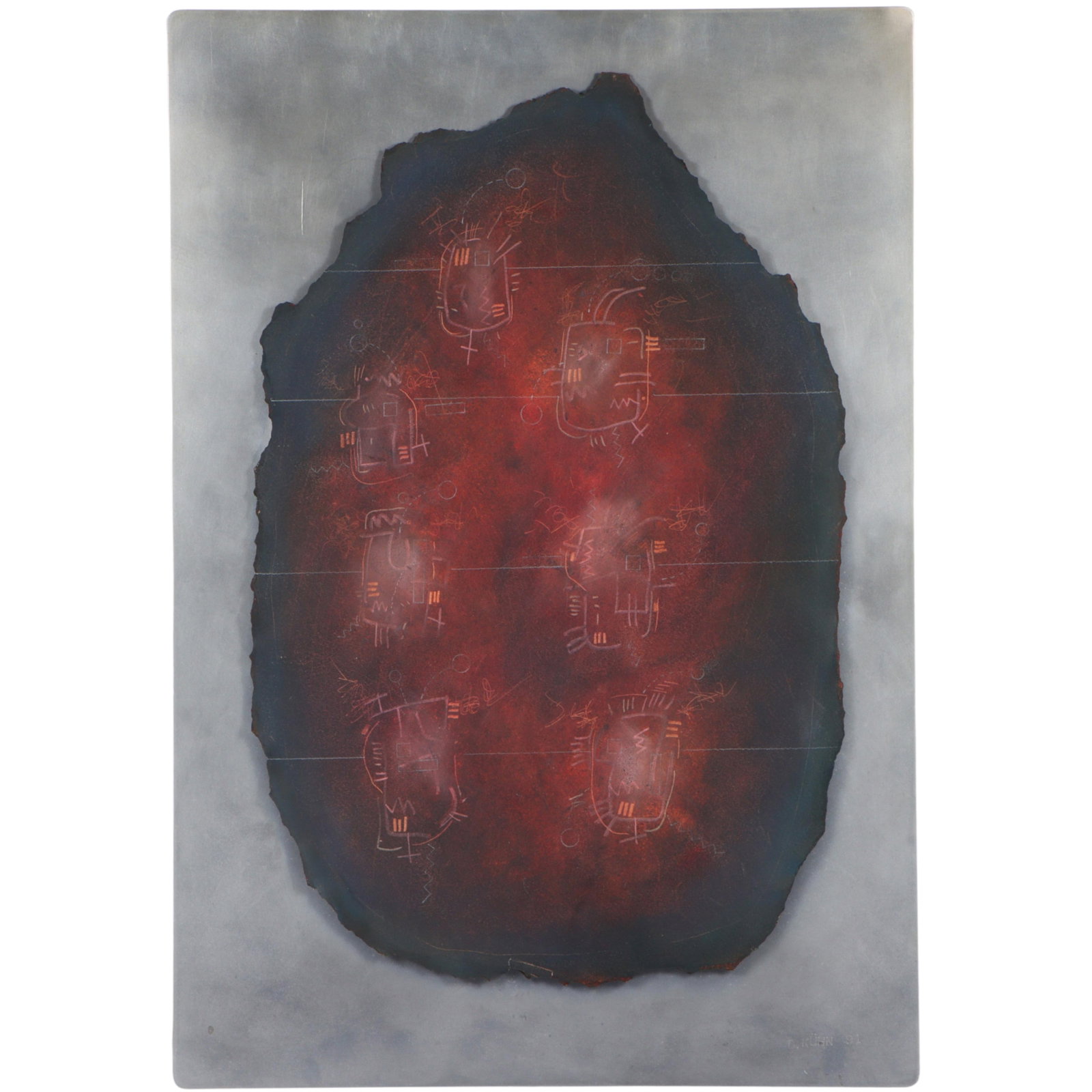 Dave Kuhn, Indiana (20th/21st century), Chard, oil on paper on metal, 26"H x 18"W(metal) (1 of 9)