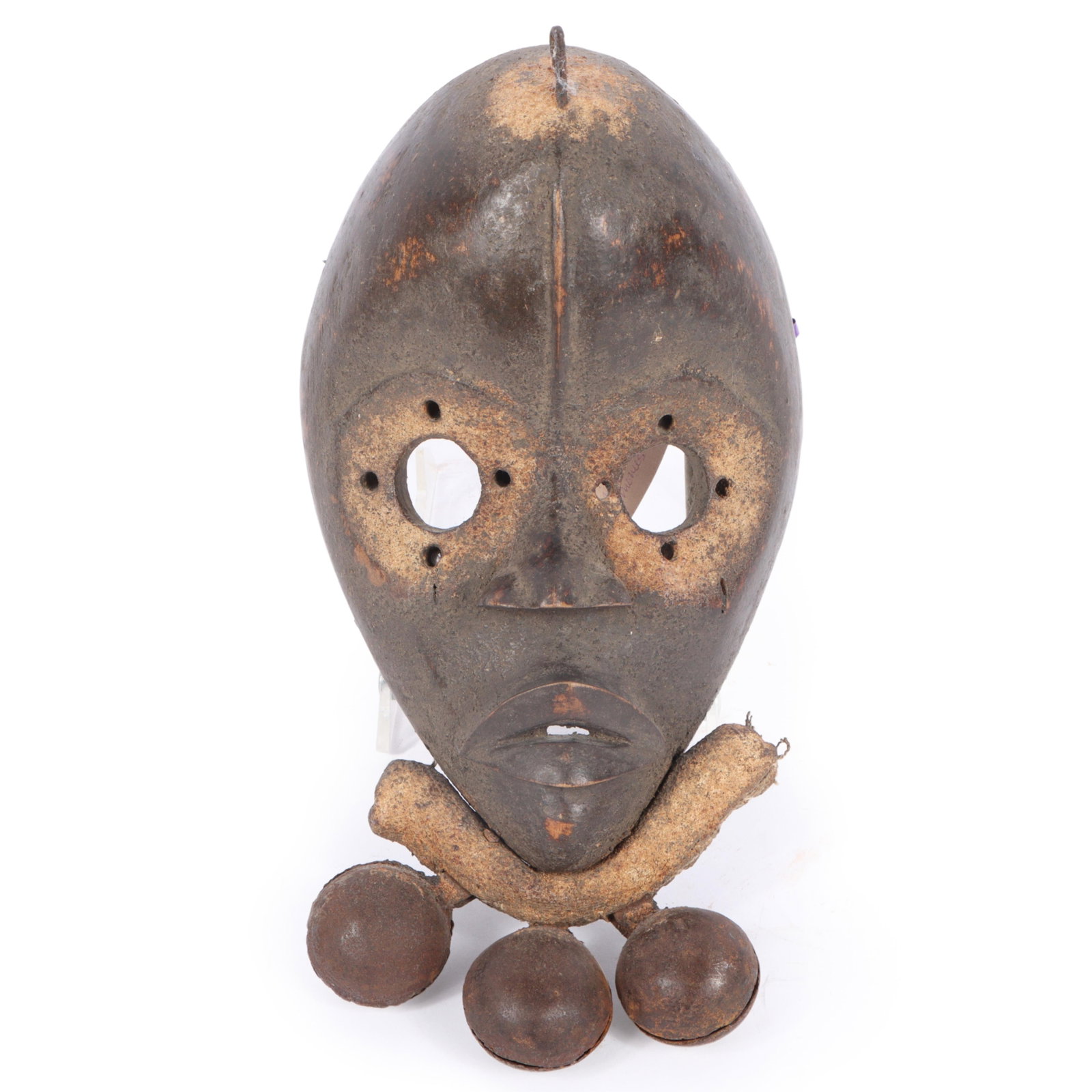 African carved wood tribal Dan mask, Ivory Coast 11 1/4"H x 5 1/2"W: African carved wood tribal Dan mask, Ivory Coast 11 1/4"H x 5 1/2"W