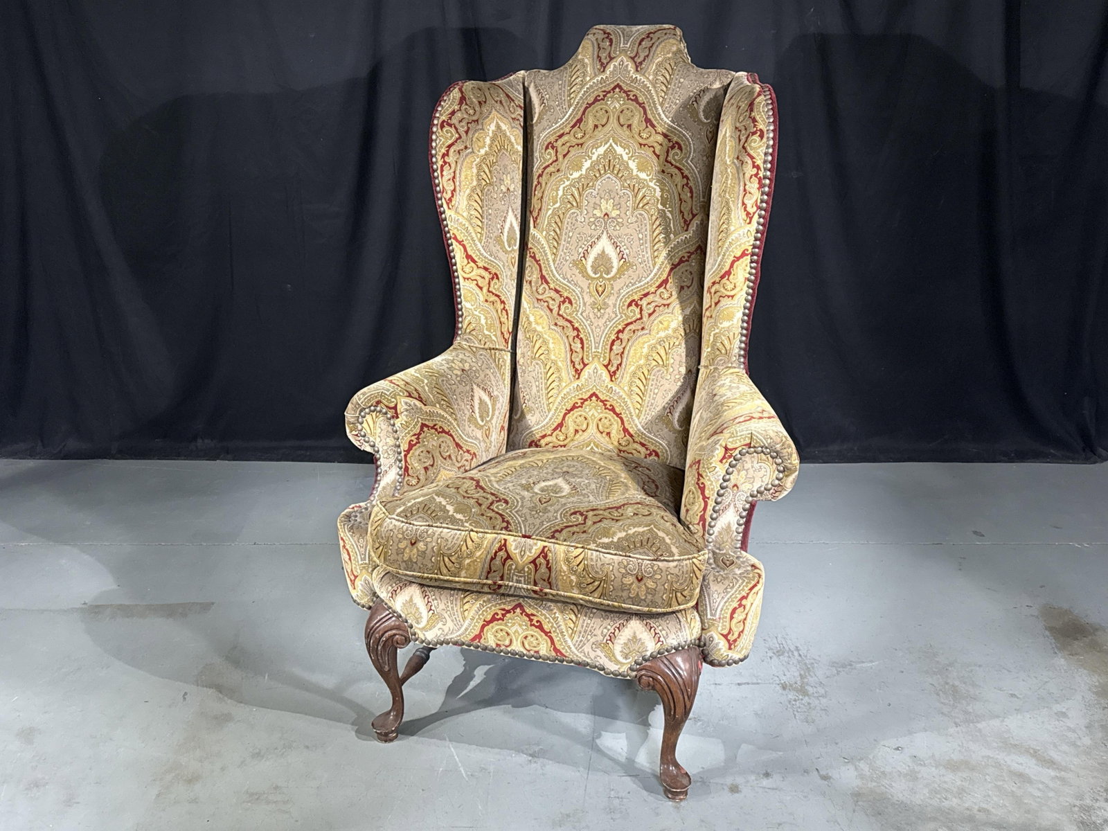 Irish William and Mary / Queen Anne high back wingback throne chair. 55 1/2?H x 38? W x 40? H (22? (1 of 10)