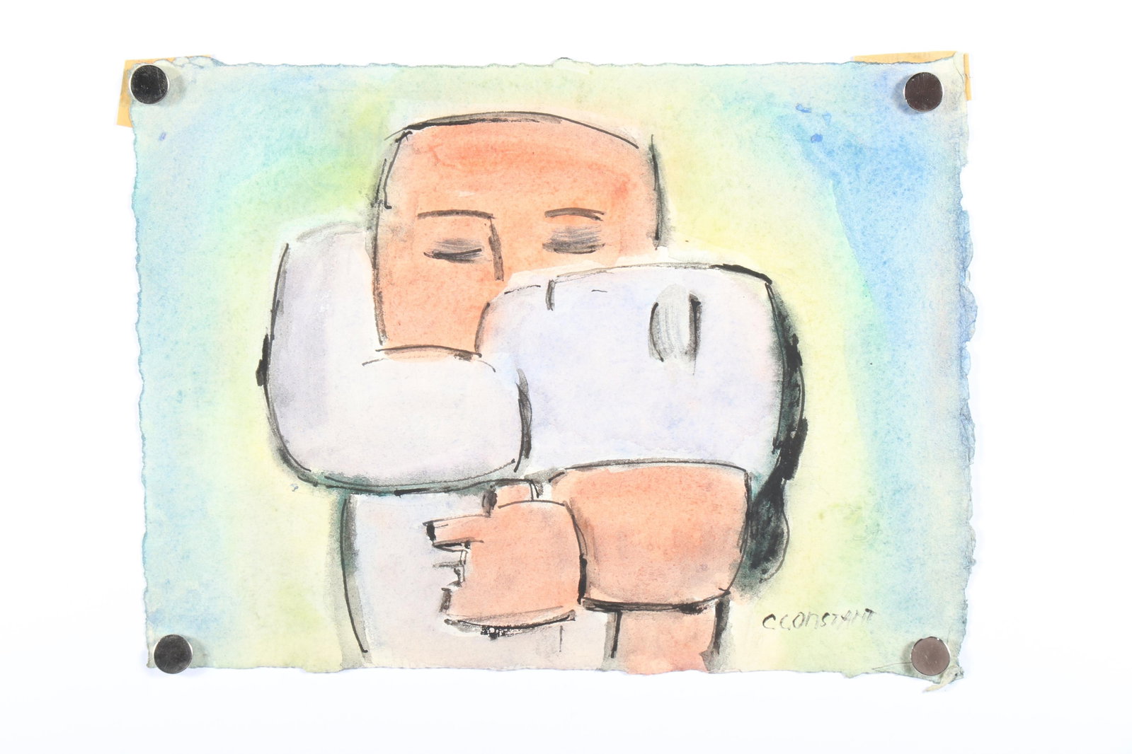 George J. Zachary Constant, Greek American (1892-1978), embracing figures, figural abstract, (1 of 3)