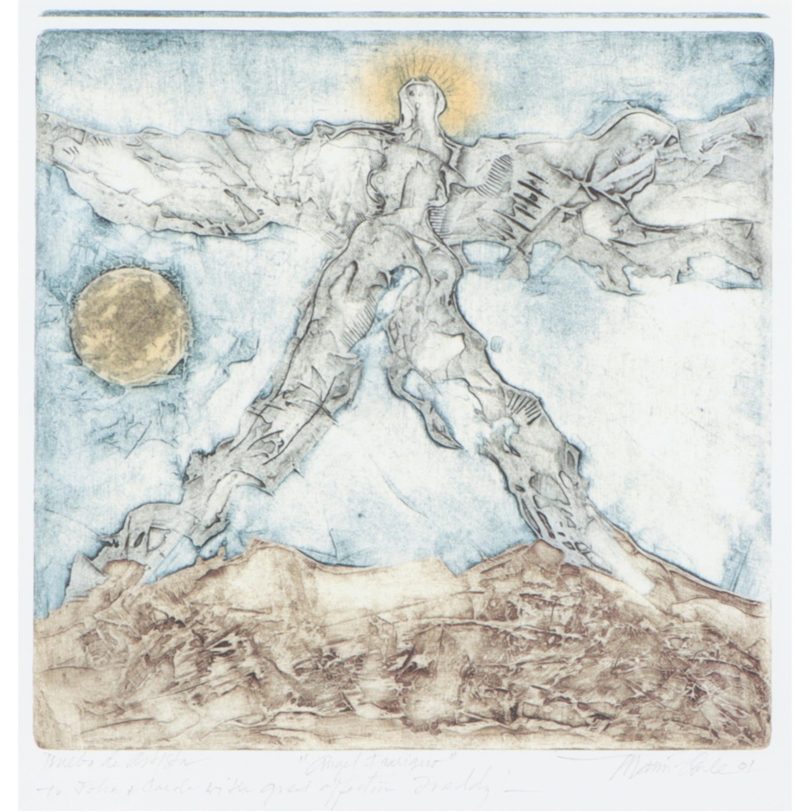 Alfredo Marin-Carle, Puerto Rican American (20th/21st Century), angelic figural abstract, 2001, (1 of 10)