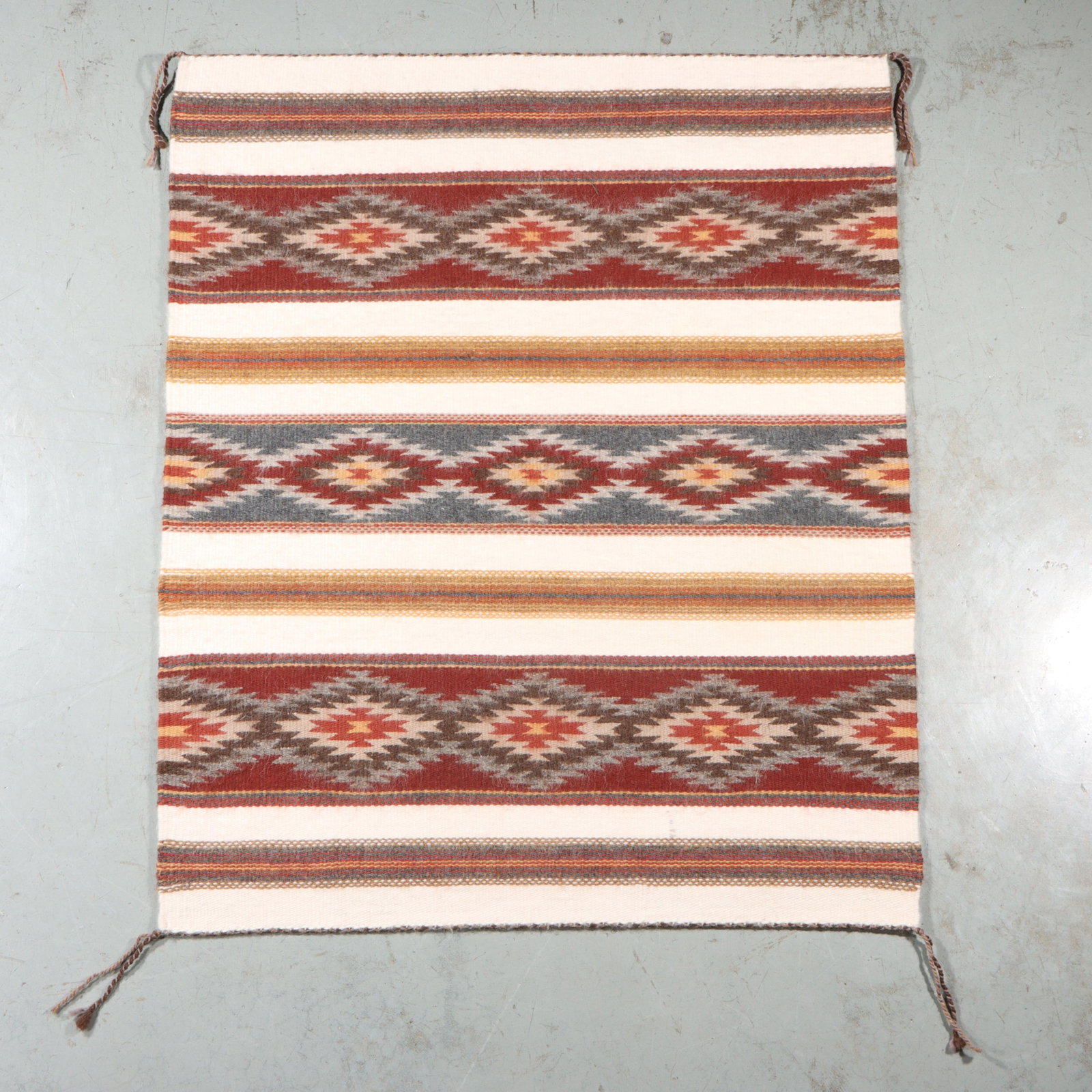 Darlene John Navajo Native American Wide Ruin blanket rug weaving 30"H x 24 3/4"W (1 of 8)