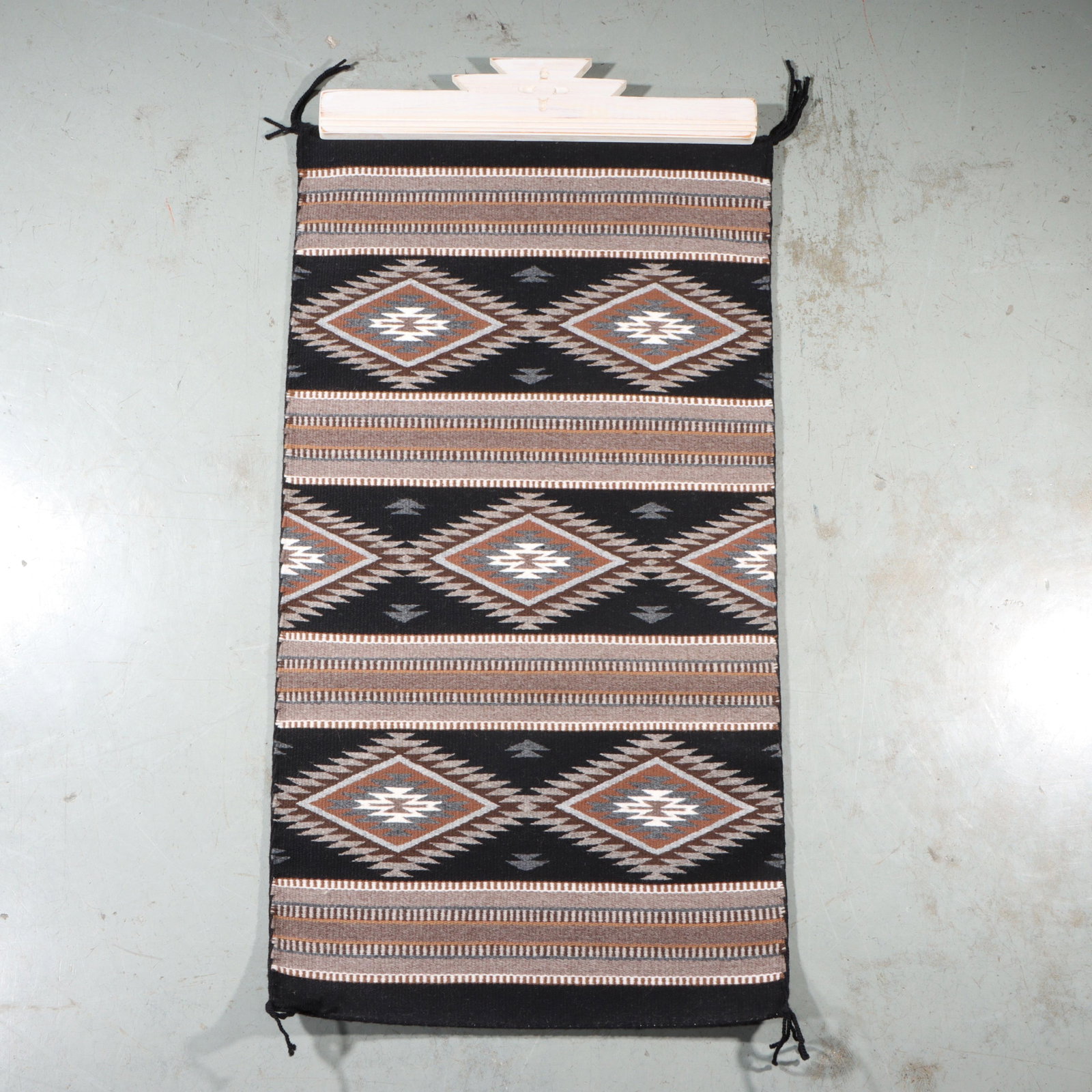 Michele Laughing Navajo Native American Wide Ruins blanket rug weaving 39"H x 19 1/2"W (1 of 6)