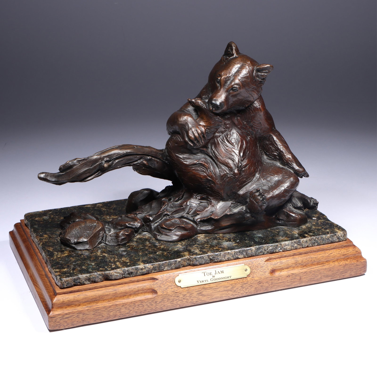 Veryl Goodnight, American (b. 1947), Toe Jam, 2006, bronze, 9"H x 12"W x 8"D: Veryl Goodnight American (b. 1947) Toe Jam, 2006 bronze incised signature and date at base, numbered 10/35. Provenance purchased at Goodnight Trail Gallery, 9/2010 Biography from Mark Sublette Modern 