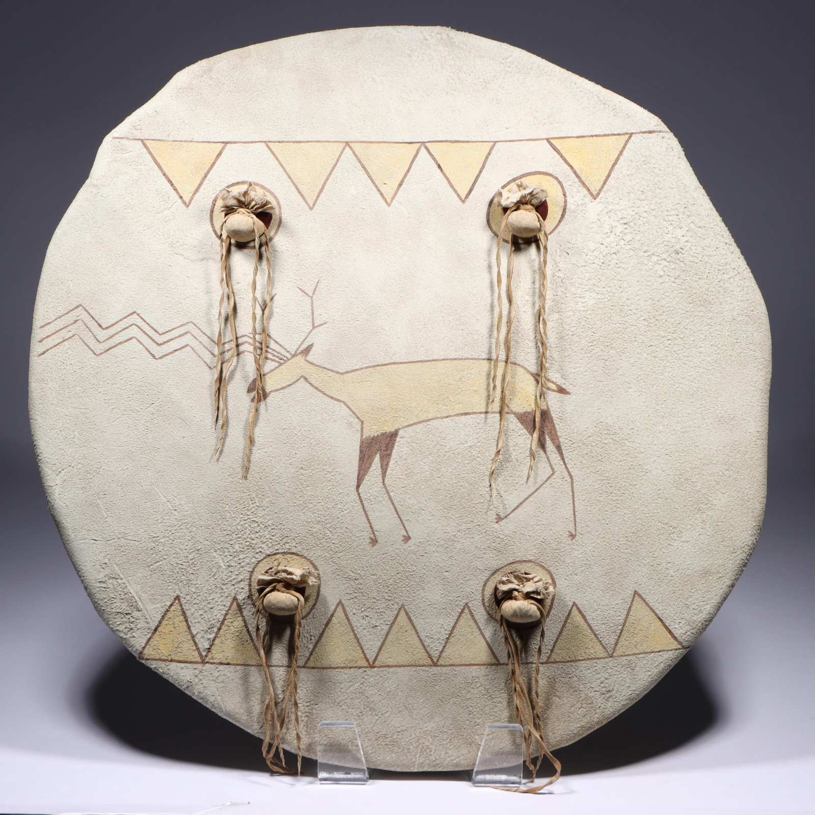 Native American style "Elk Dreamer" painted hide war shield (1 of 10)