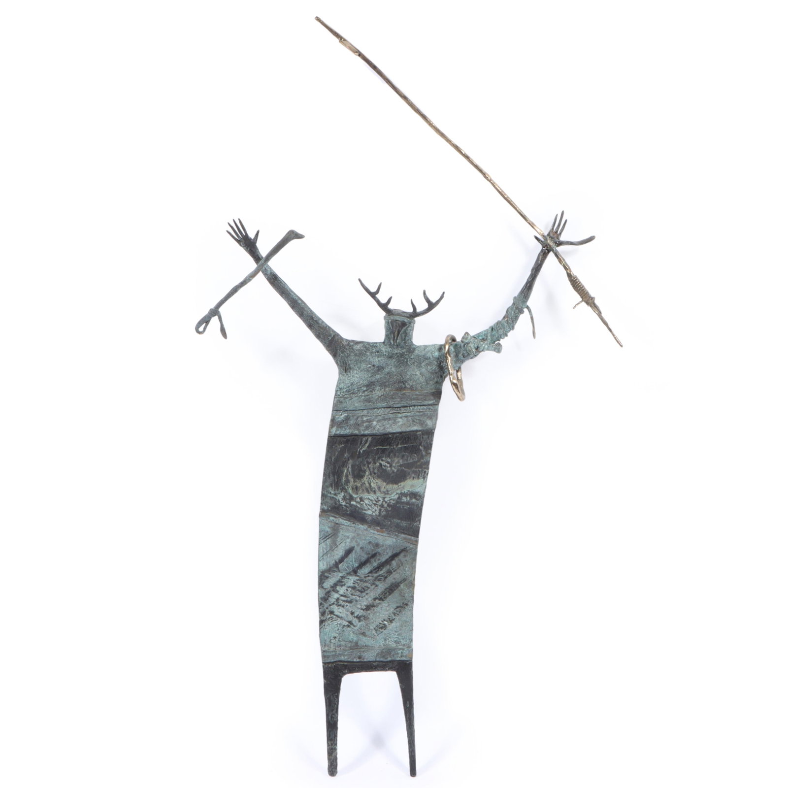 Bill Worrell, American (1936-2021), Shaman, 1989, bronze sculpture, 32 1/2"H x 18"W (1 of 10)