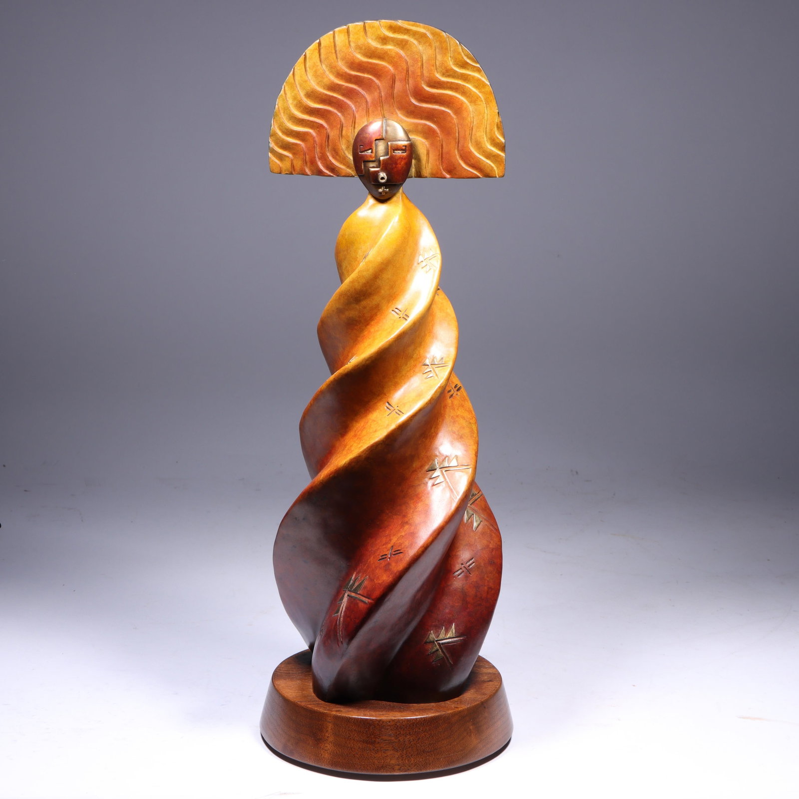 Joe Cajero Jr., Jemez Pueblo (b. 1970), Nurtured by Prayer, bronze, 18 3/4"H x 6 1/2"W (1 of 14)
