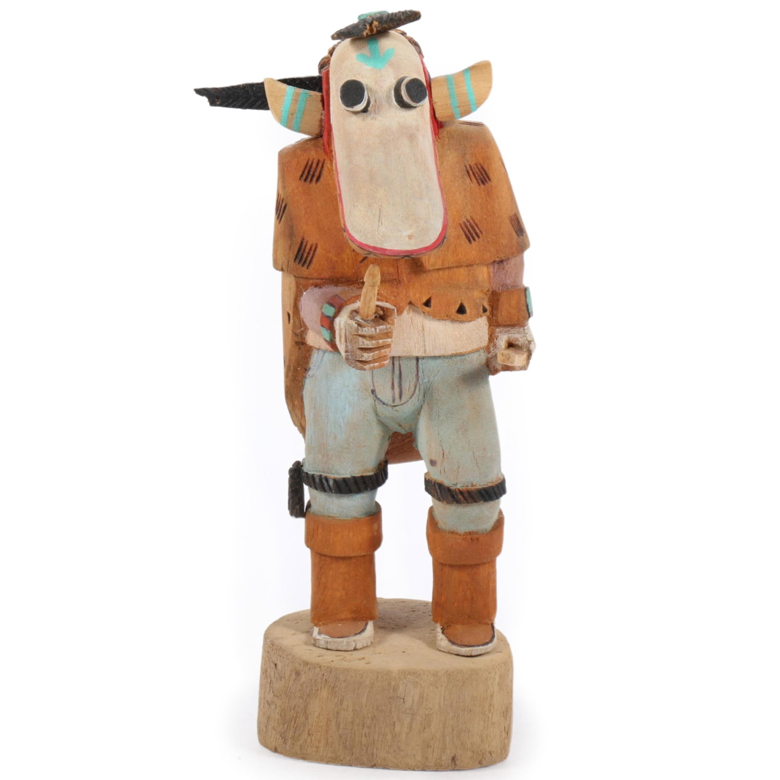 Hopi Native American carved and painted Kachina figure by Leon Lalo 9 1/4" x 3 1/4"W x 2 1/2"D (1 of 17)