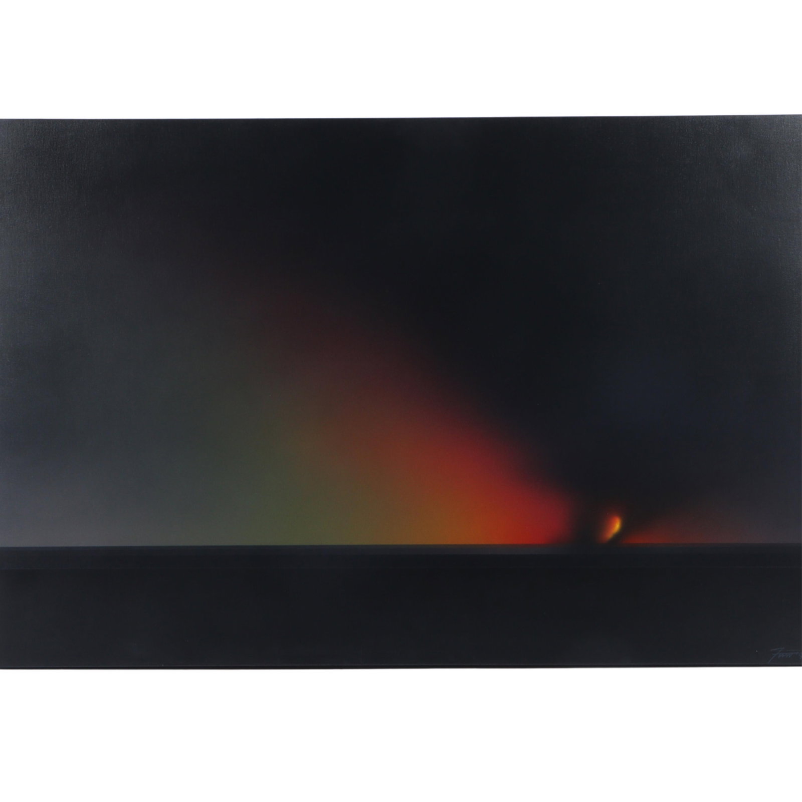 James Wille Faust, Indiana (b. 1949), Apocalyptic Blaze, 1998, arylic on canvas, 32"H x 48"W: James Wille Faust Indiana (b. 1949) Apocalyptic Blaze, 1998 arylic on canvas Signed and dated lower right and verso. Provenance: purchased 2/99. Indiana artist James Wille Faust received a BFA in Scul