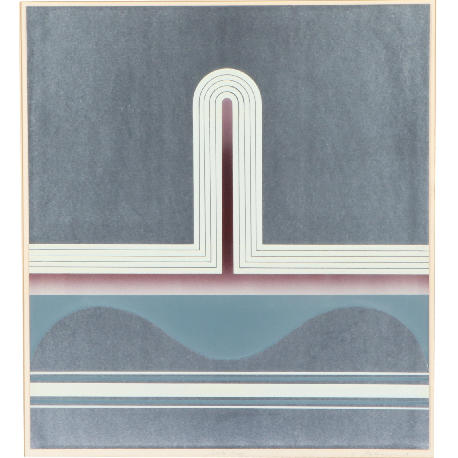 Garo Antreasian, Indiana, New Mexico (1922-2018), abstract from Silver Suite II, 1968, lithograph,: Garo Antreasian Indiana, New Mexico (1922-2018) abstract from Silver Suite II, 1968 lithograph Pencil signed and dated lower right, artist proof. Provenance: Purchased while the artist was teaching at