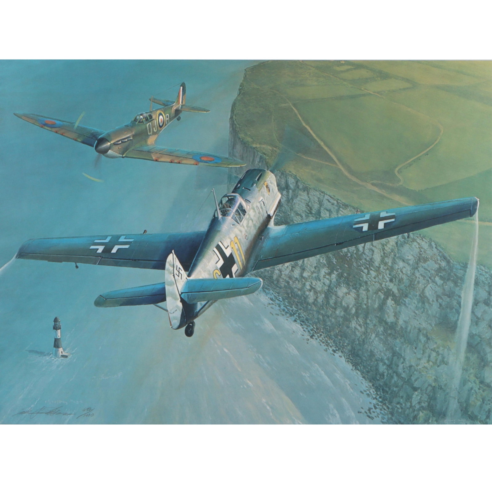 William S. Phillips, American (b. 1945), Confrontation at Beachy Head, 1984, lithograph, 17"H x (1 of 11)