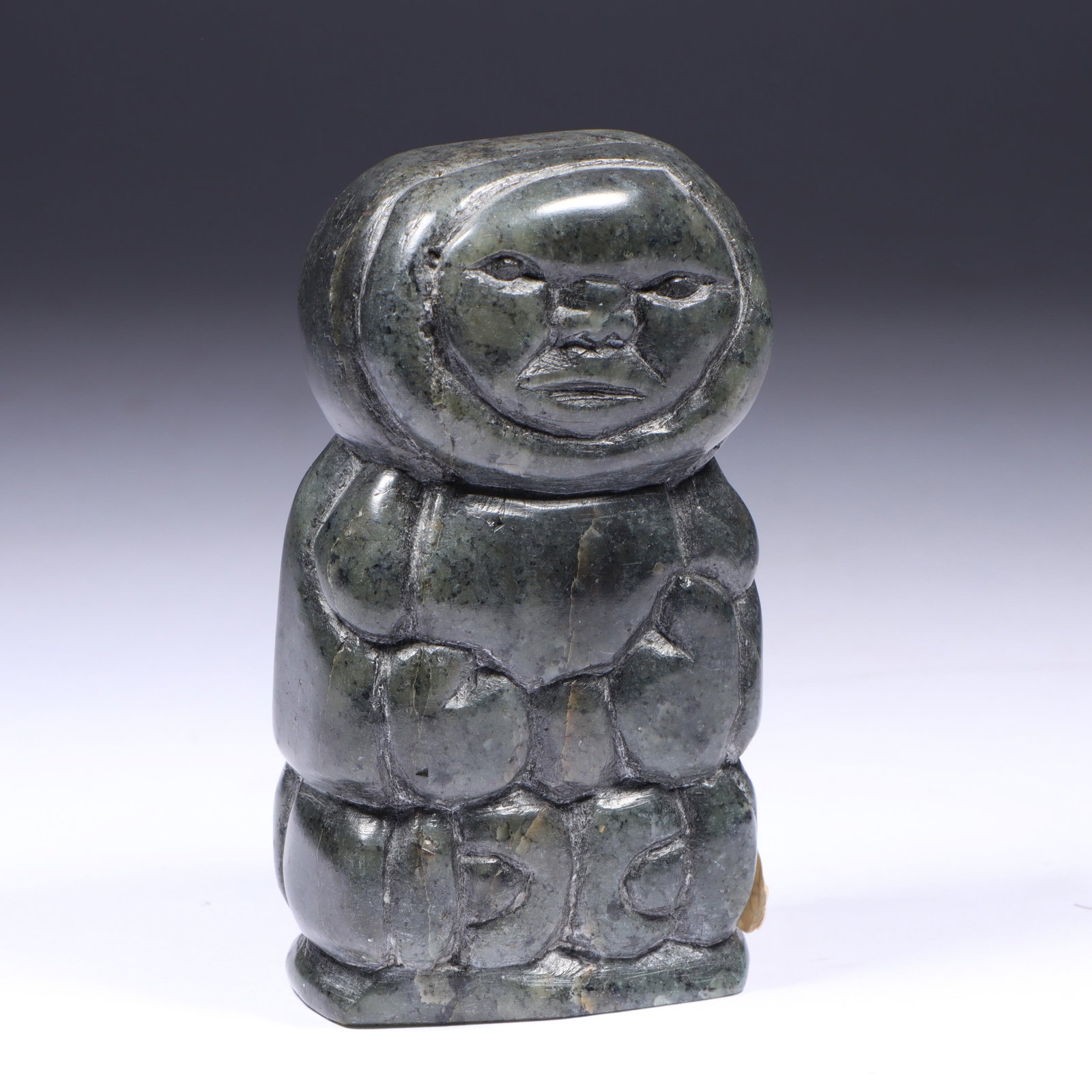 Charlie Inukpuk, Inukjuak / Canadian / Inuit (b. 1941), Inuit carved stone figure, 1983, carved (1 of 9)