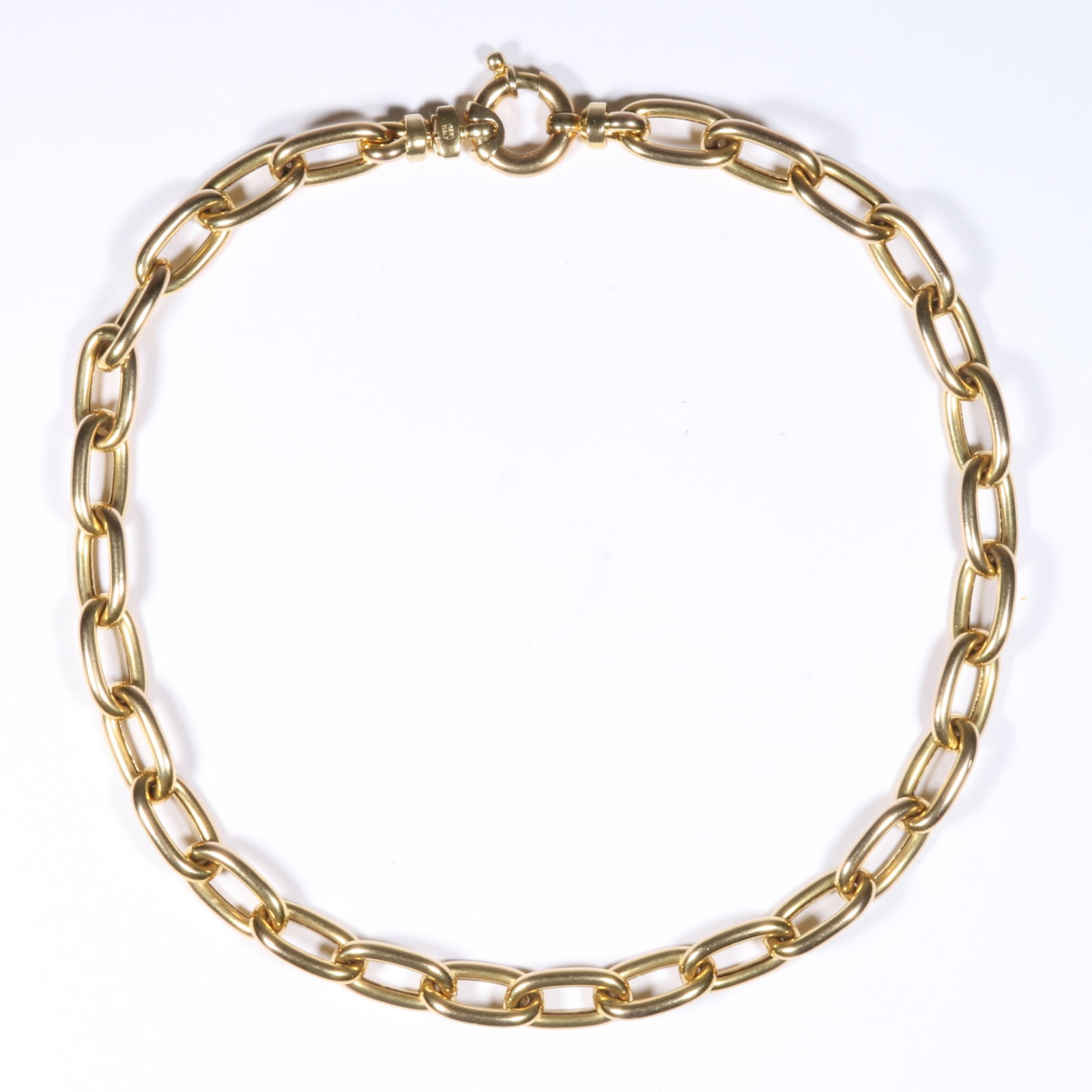 14K Yellow Gold Elongated Heavy Cable Chain Necklace 20"L x 1/2"W (1 of 8)