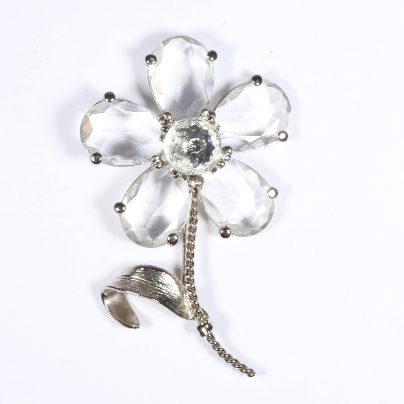 Christian Dior Boutique flower brooch with crystal petals 4 1/4"H x 2 1/2"W (1 of 9)