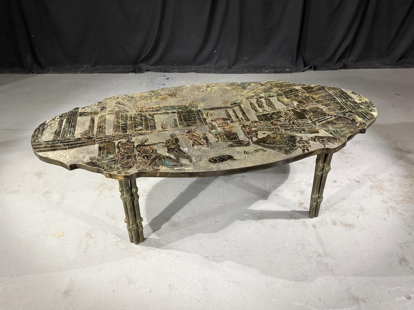Rare Philip and Kelvin Laverne 'Odyssey' bronze coffee table 16 1/2"H 60 1/2?W x 31 1/2?D (1 of 12)