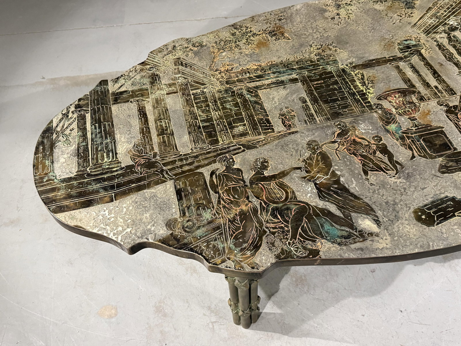 Rare Philip and Kelvin Laverne 'Odyssey' bronze coffee table 16 1/2"H 60 1/2?W x 31 1/2?D - 4