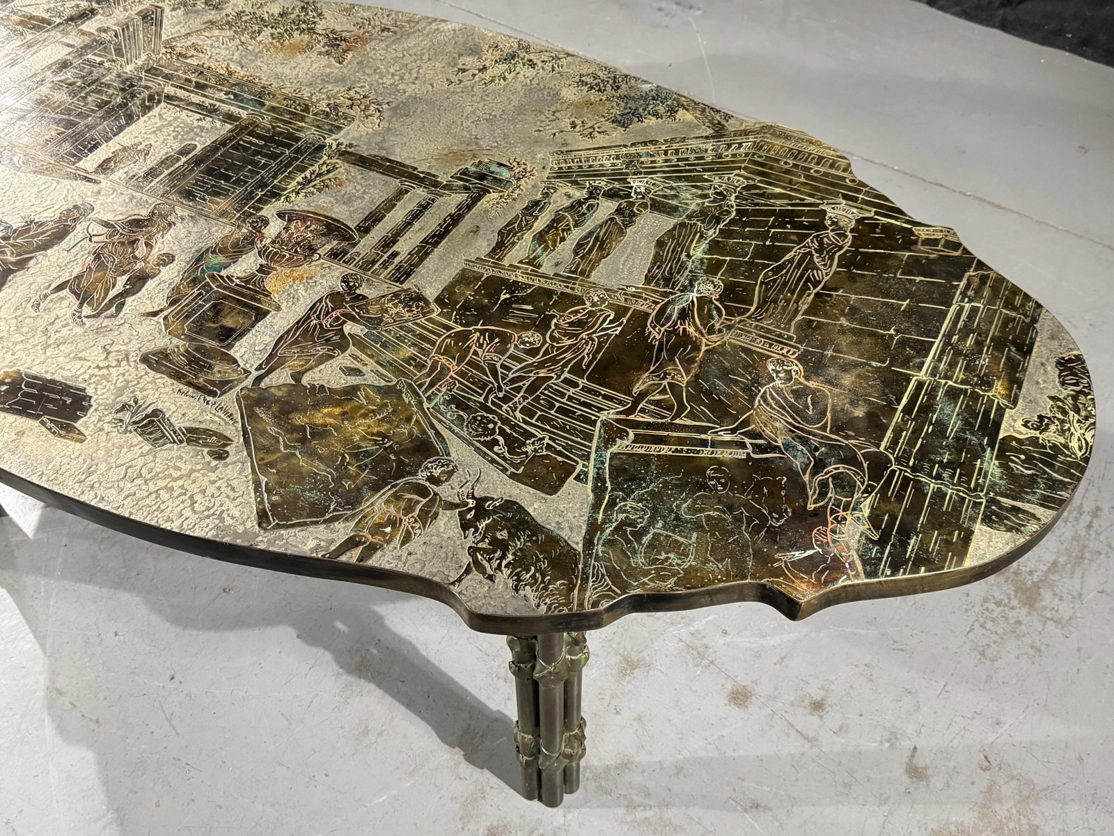 Rare Philip and Kelvin Laverne 'Odyssey' bronze coffee table 16 1/2"H 60 1/2?W x 31 1/2?D - 5