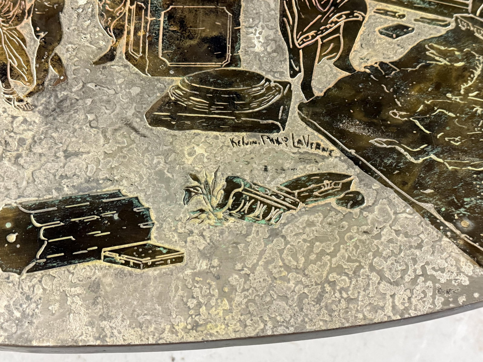 Rare Philip and Kelvin Laverne 'Odyssey' bronze coffee table 16 1/2"H 60 1/2?W x 31 1/2?D - 7