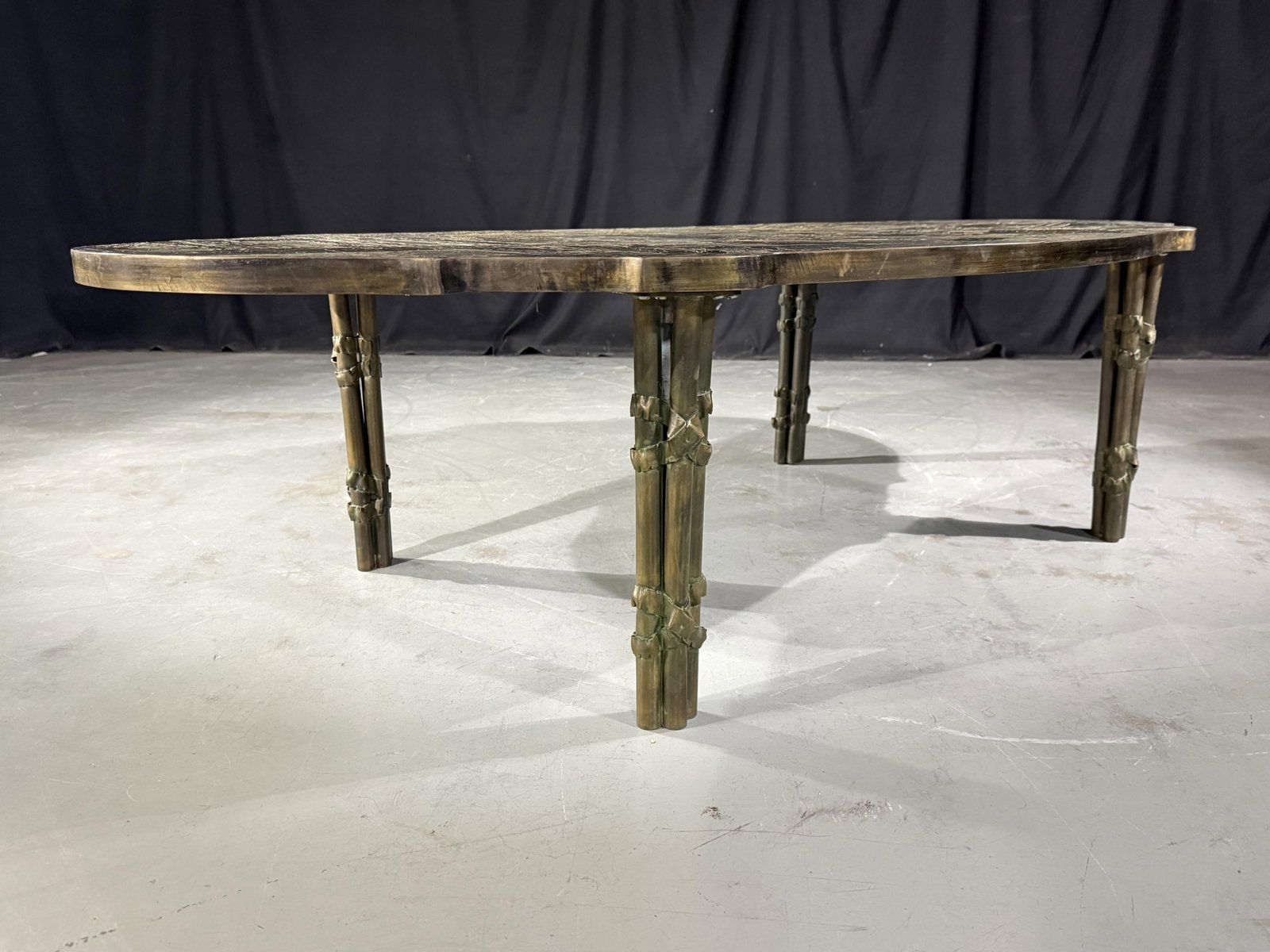 Rare Philip and Kelvin Laverne 'Odyssey' bronze coffee table 16 1/2"H 60 1/2?W x 31 1/2?D - 9
