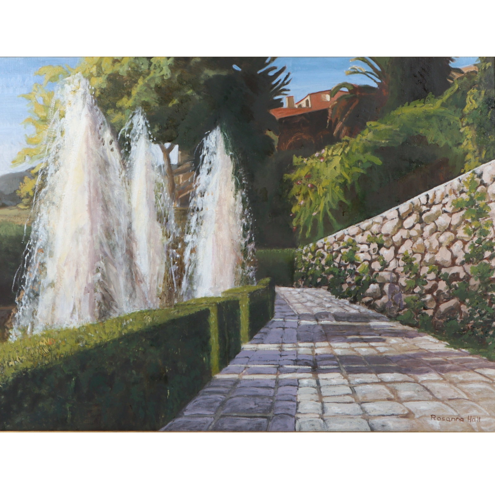 Rosanna Hardin Hall, Indiana (20th/21st century), Love of Three Fountains (Villa d?Este), oil on (1 of 10)