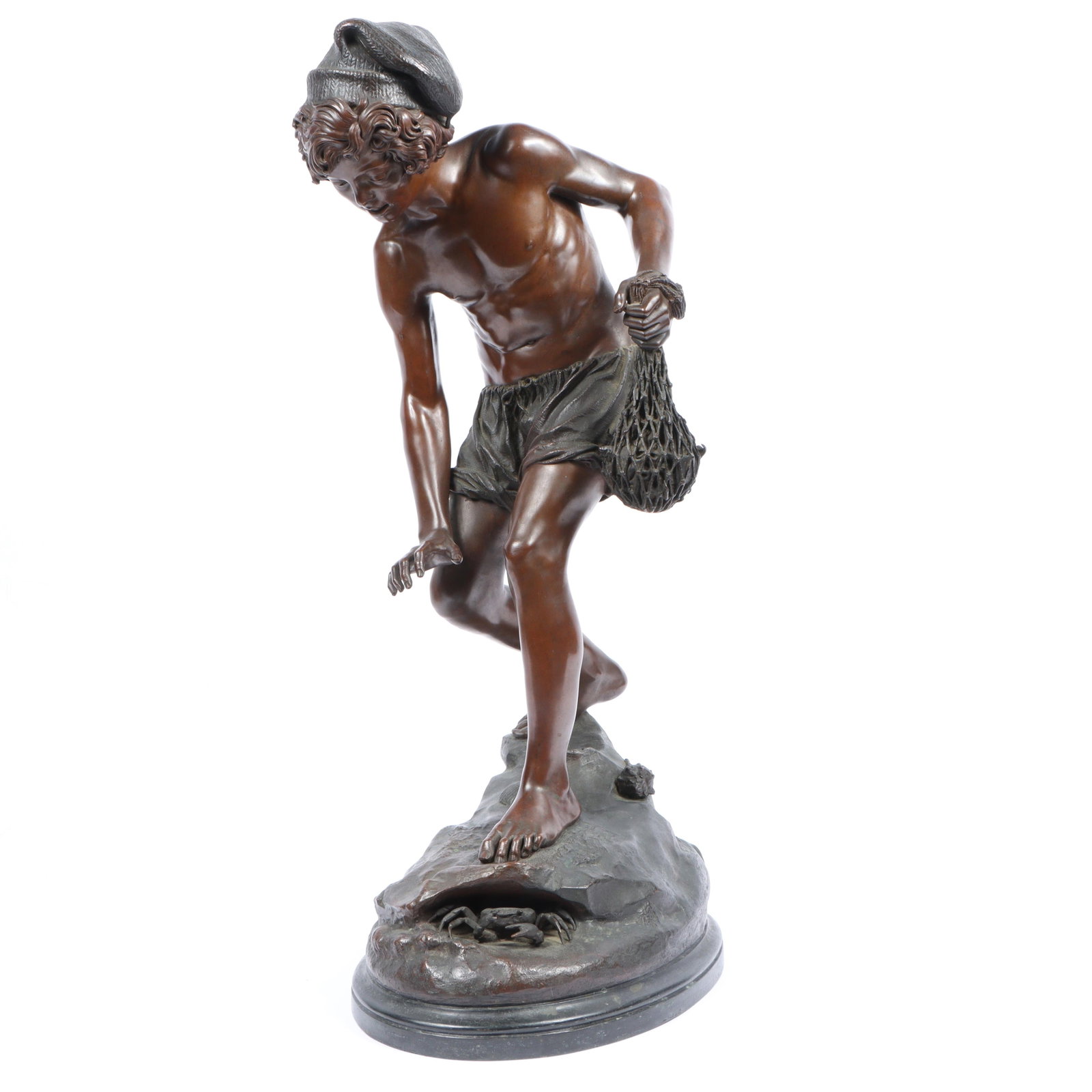 Felipe Moratilla, Spanish (1827-1908), El pescador napolitano (Neapolitan Fisherboy), patinated Roma (1 of 13)