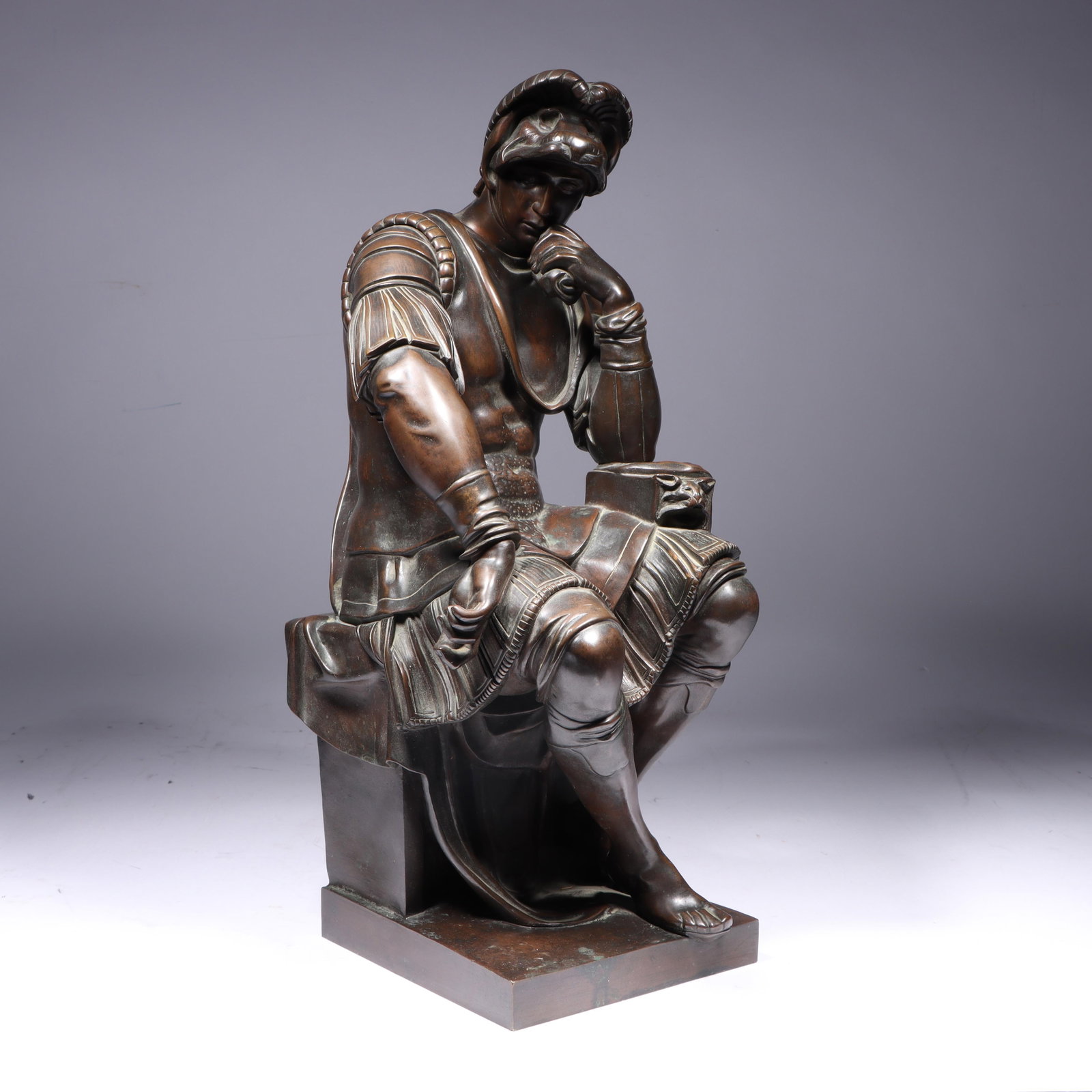Lorenzo de' Medici Grand Tour bronze sculpture after Michelangelo. 16"H x 7"W (1 of 11)