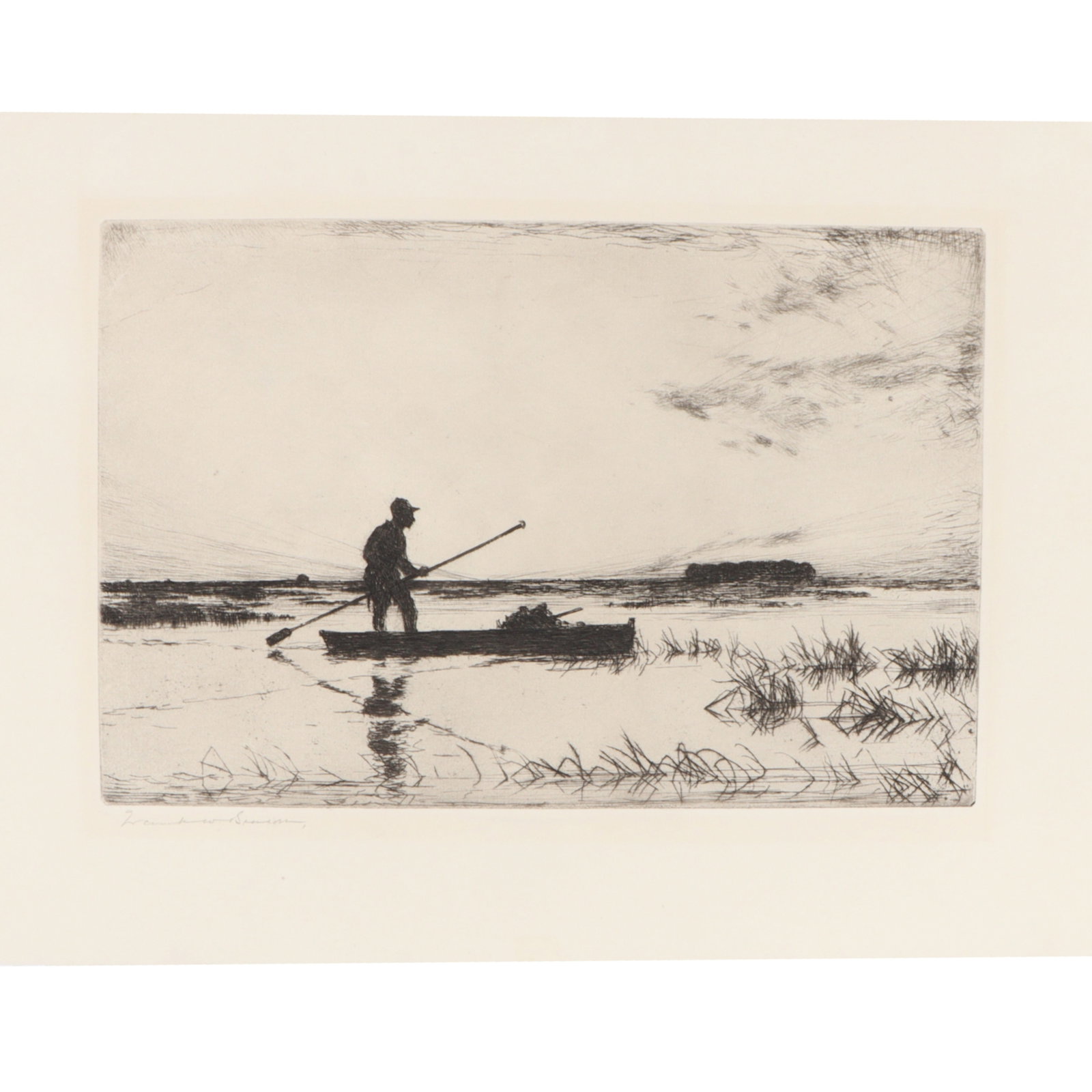 Frank Weston Benson, American (1862?1951), The Punter, 1927, etching, 7 3/4"H x 11 3/4"W(plate), 11 (1 of 9)