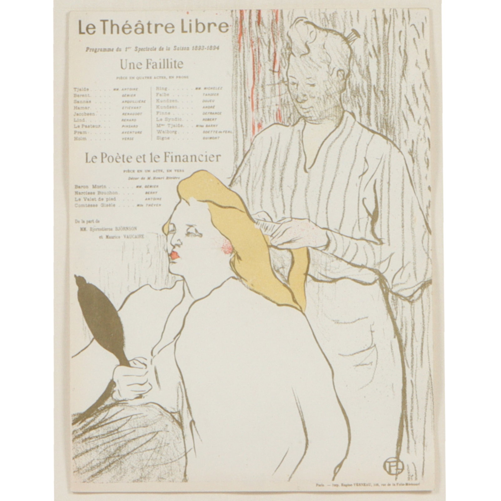Henri de Toulouse-Lautrec, French (1864-1901), Le Coiffeur-Programme du Theatre Libre, 1894, crayon (1 of 10)