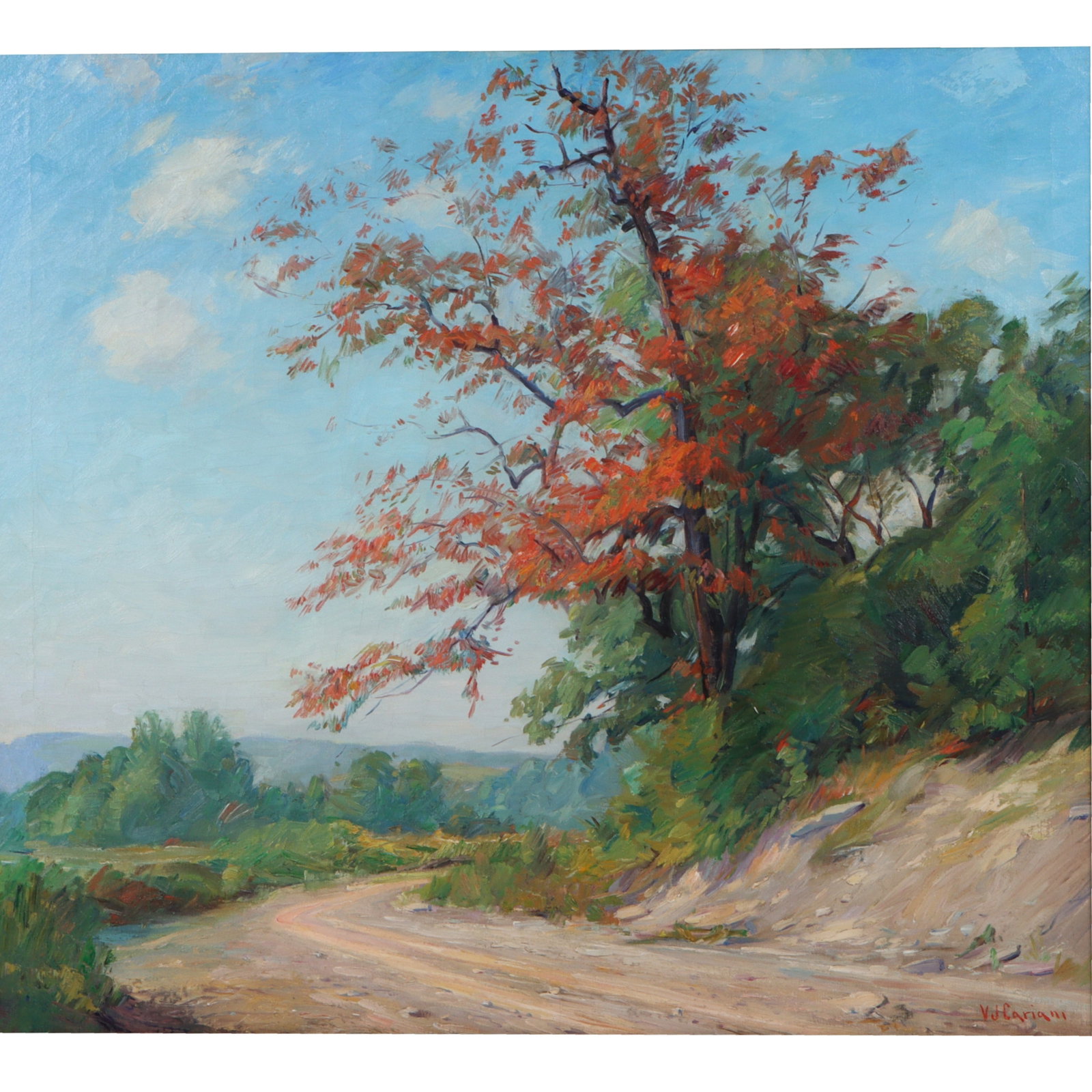 V.J. (Guiseppe Varaldo) Cariani, Indiana / Italy (1891-1969), The Red Gum, oil on canvas, 32 1/4"H x (1 of 16)