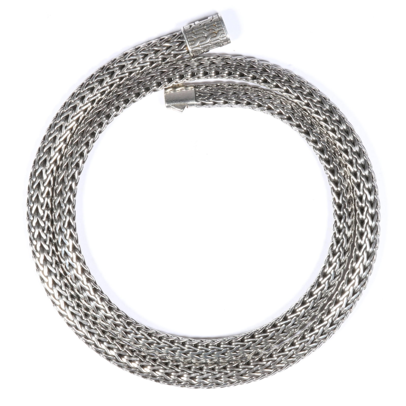 John Hardy sterling silver heavy 7.5mm hand woven chain necklace 25"L x 1/4"W (1 of 8)