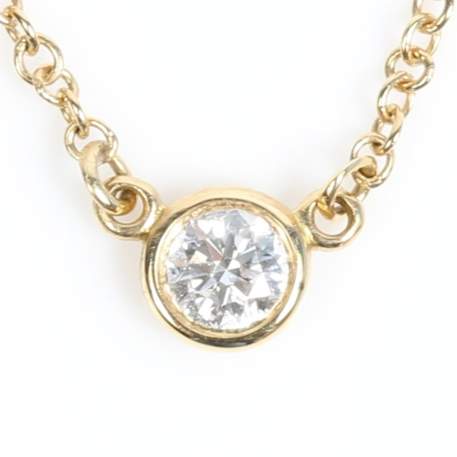 18K yellow gold Tiffany & Co. Elsa Peretti "Diamonds by the Yard" necklace with original box and: 18K yellow gold Tiffany & Co. Elsa Peretti "Diamonds by the Yard" necklace with original box and dust pouch 1.12 dwt. Provenance: From the Collection of Joan Duran, owner of The Queen's Bedroom on Fac